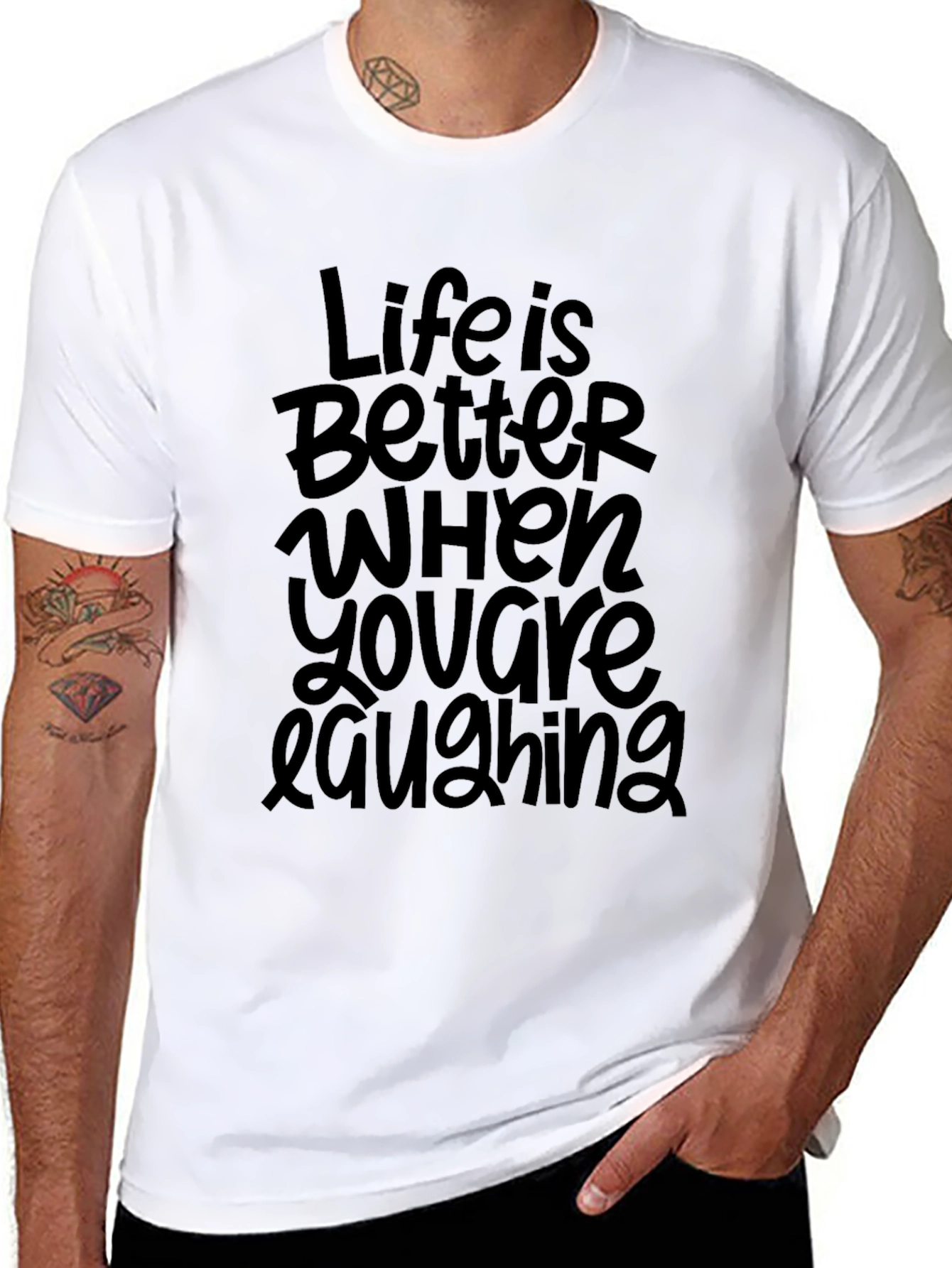 Life is Better Laughing Black T-Shirt