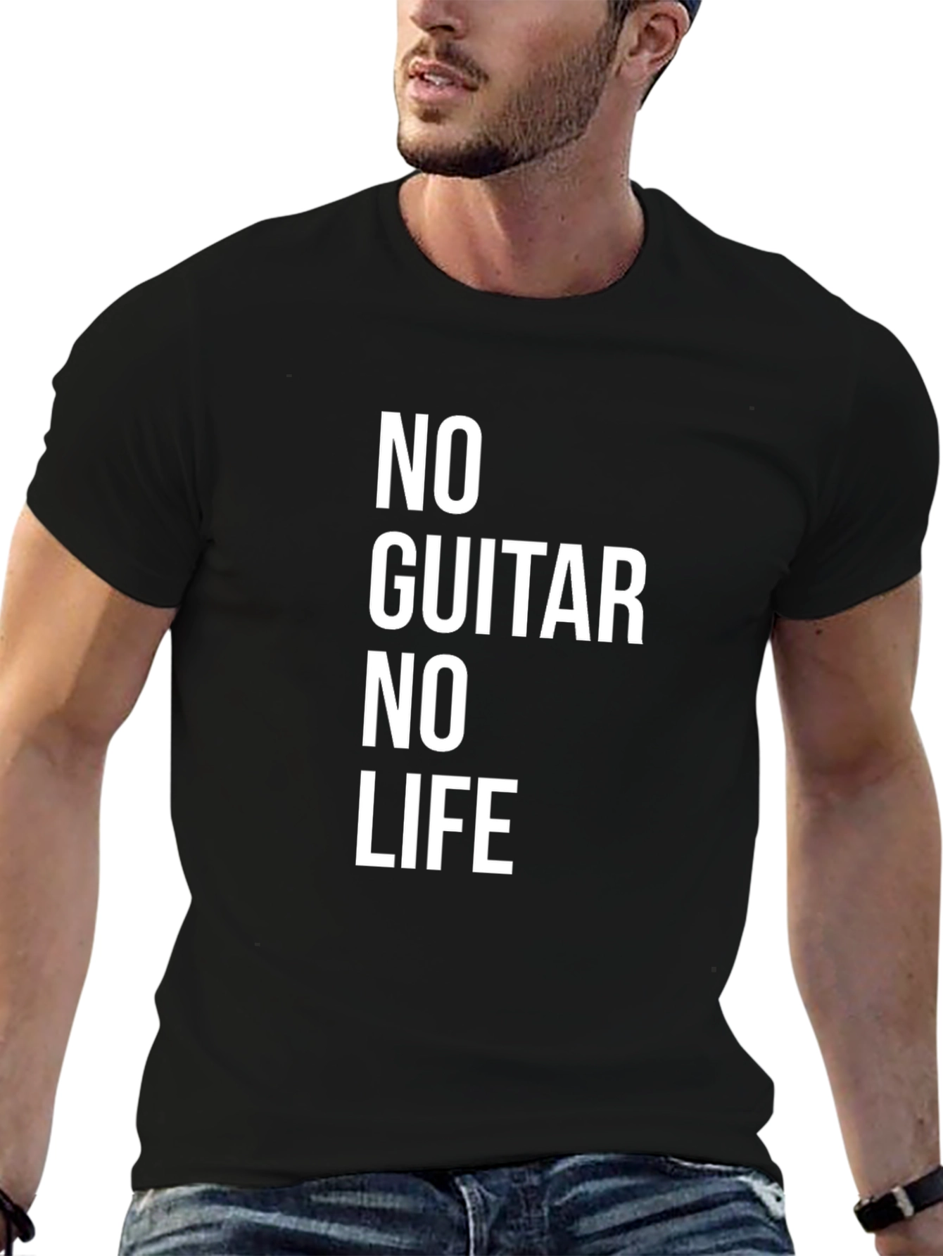 No Guitar No Life Black T-Shirt