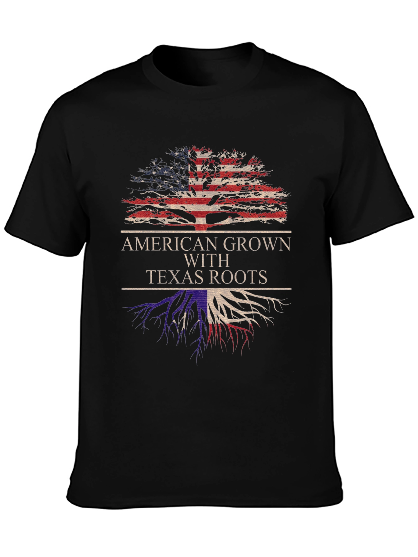 American Grown with Texas Roots Graphic T-Shirt