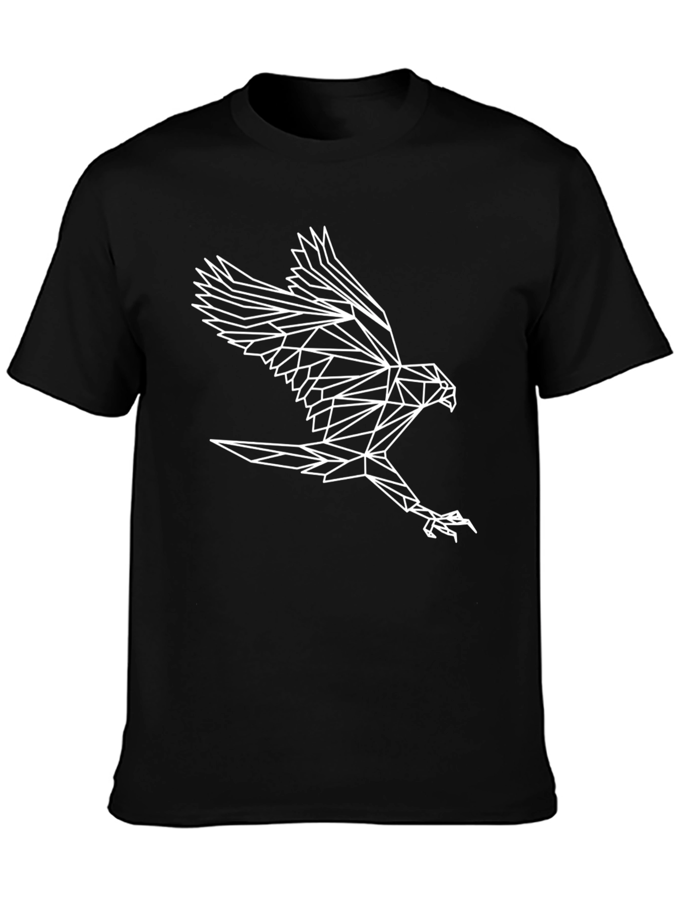 Geometric Eagle Graphic Tee - Black