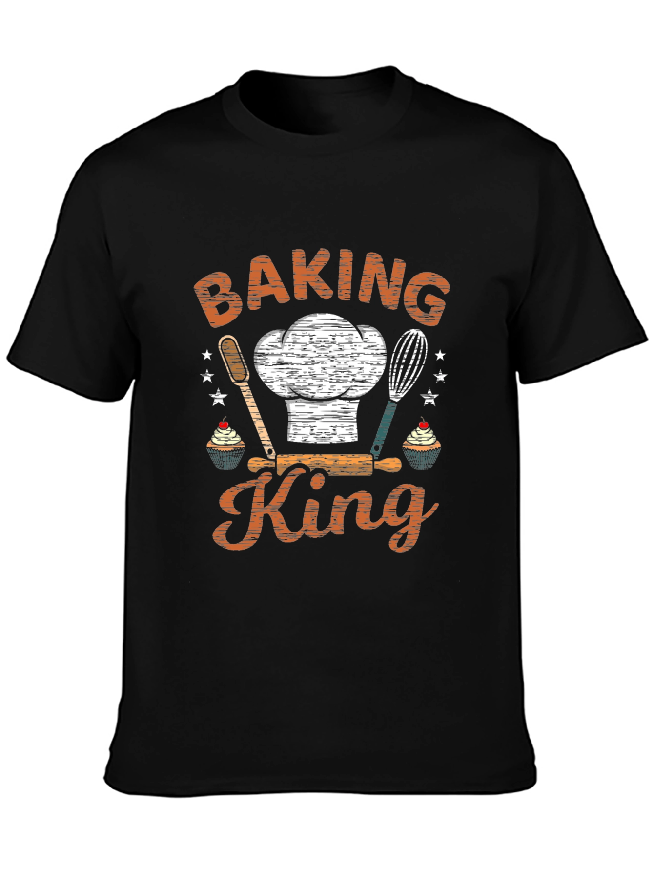 Baking King Graphic Tee - Black Cotton T-Shirt