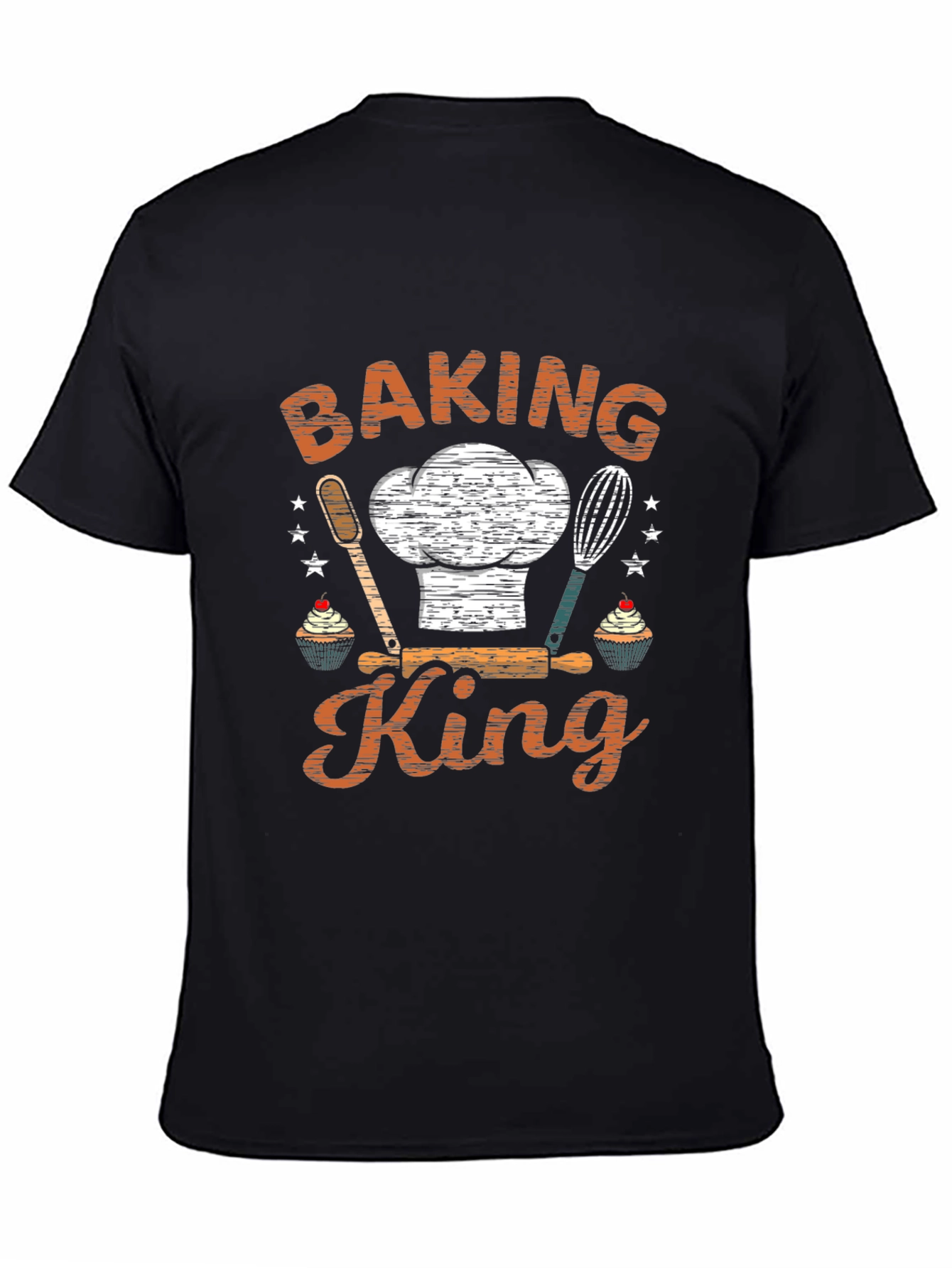 Baking King Graphic Tee - Black Cotton T-Shirt