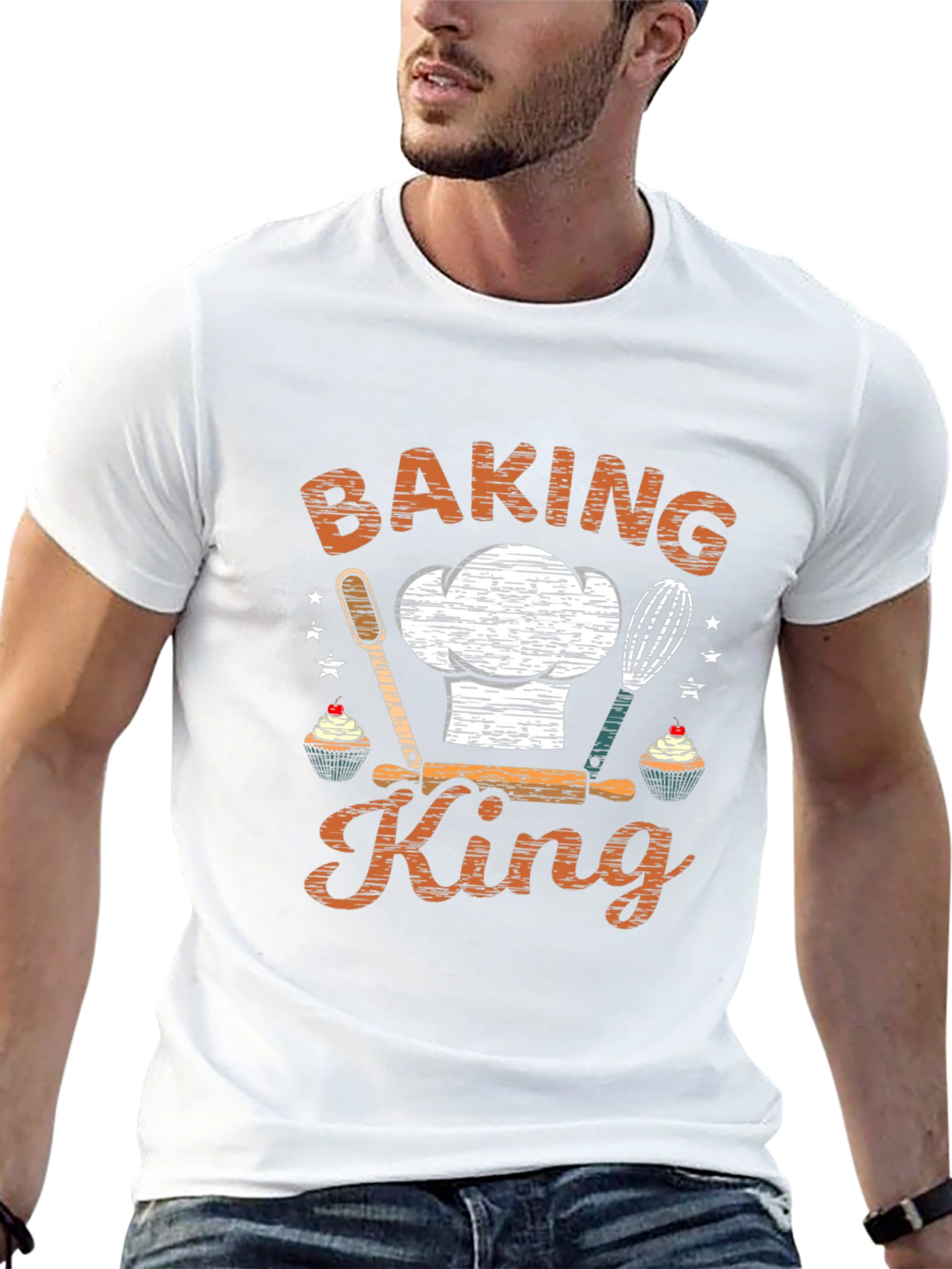 Baking King Graphic Tee - Black Cotton T-Shirt
