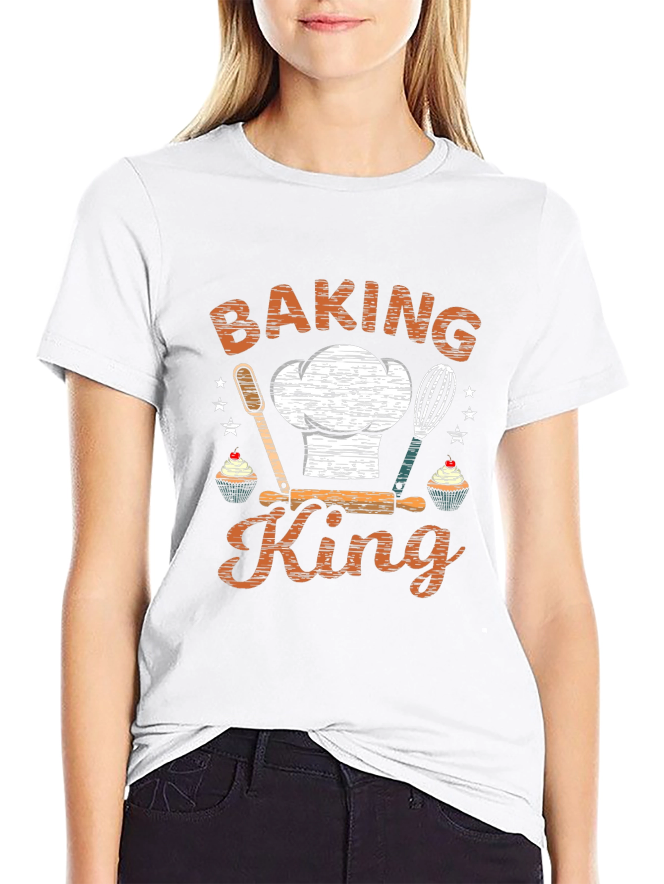 Baking King Graphic Tee - Black Cotton T-Shirt