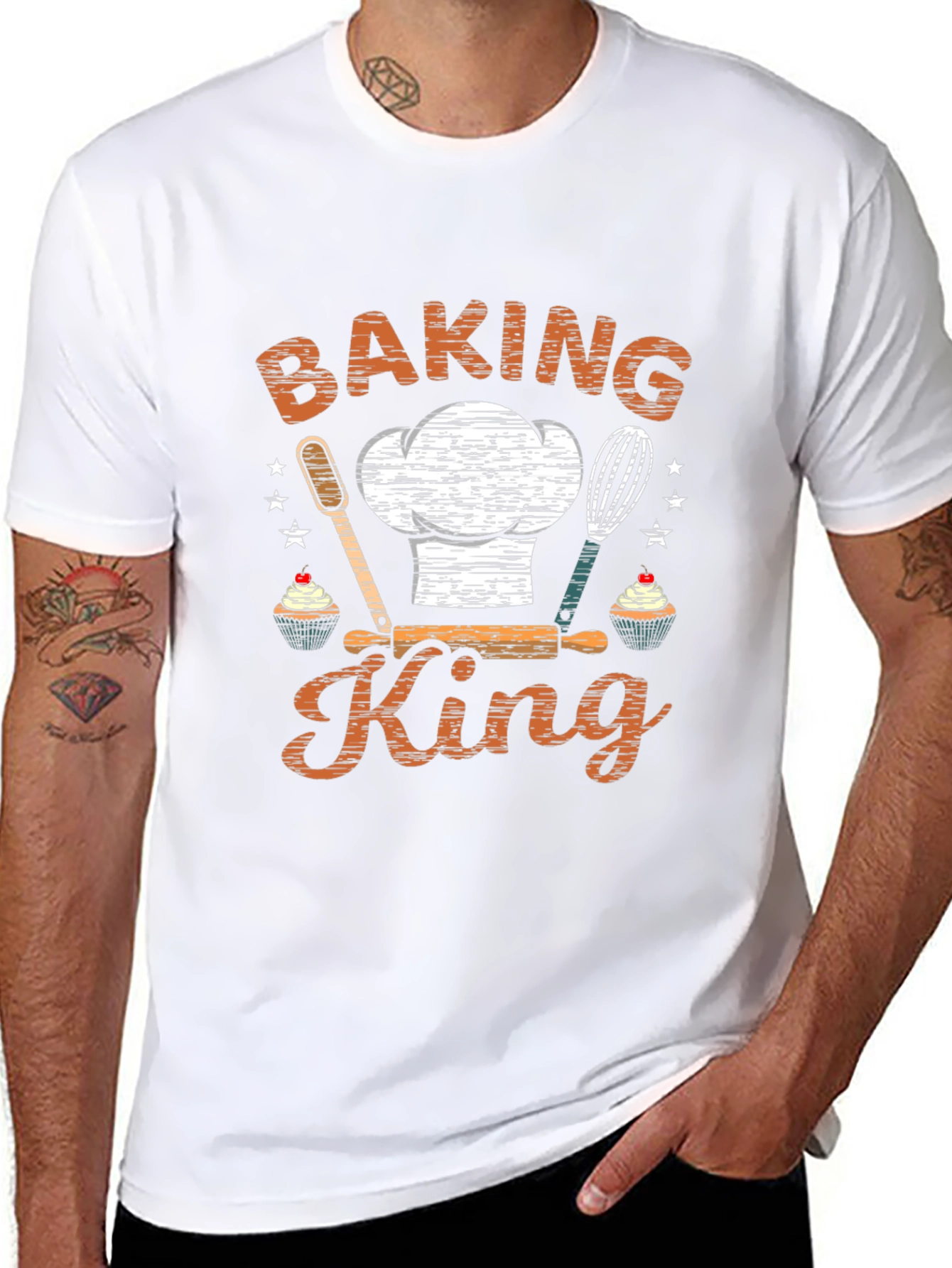 Baking King Graphic Tee - Black Cotton T-Shirt