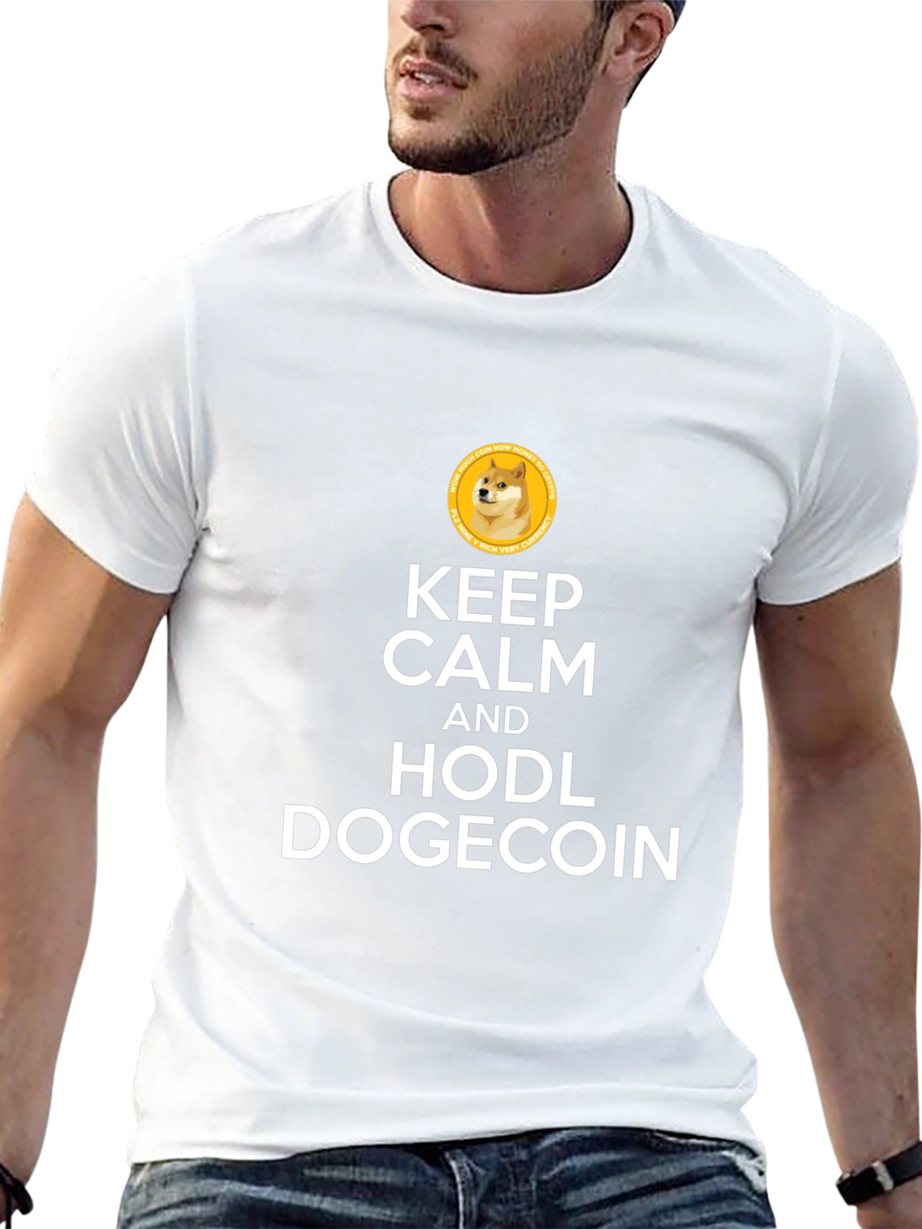 Keep Calm HODL Dogecoin Black T-Shirt