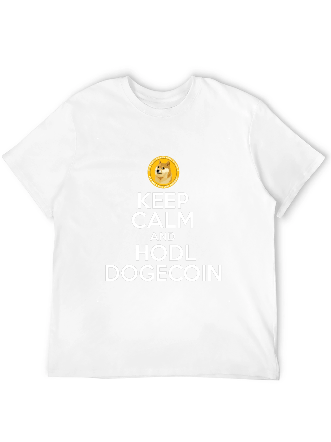 Keep Calm HODL Dogecoin Black T-Shirt