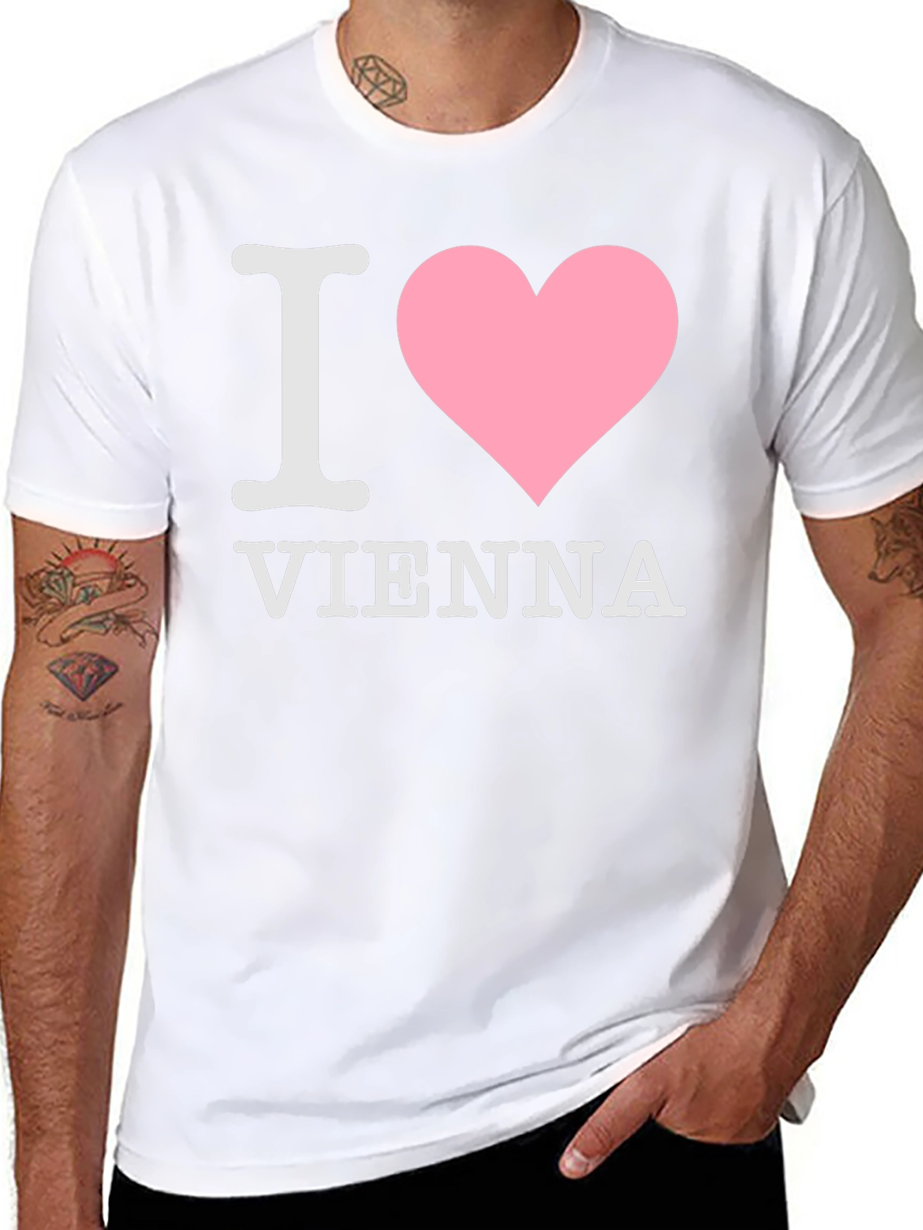 I Love Vienna T-Shirt Black Cotton
