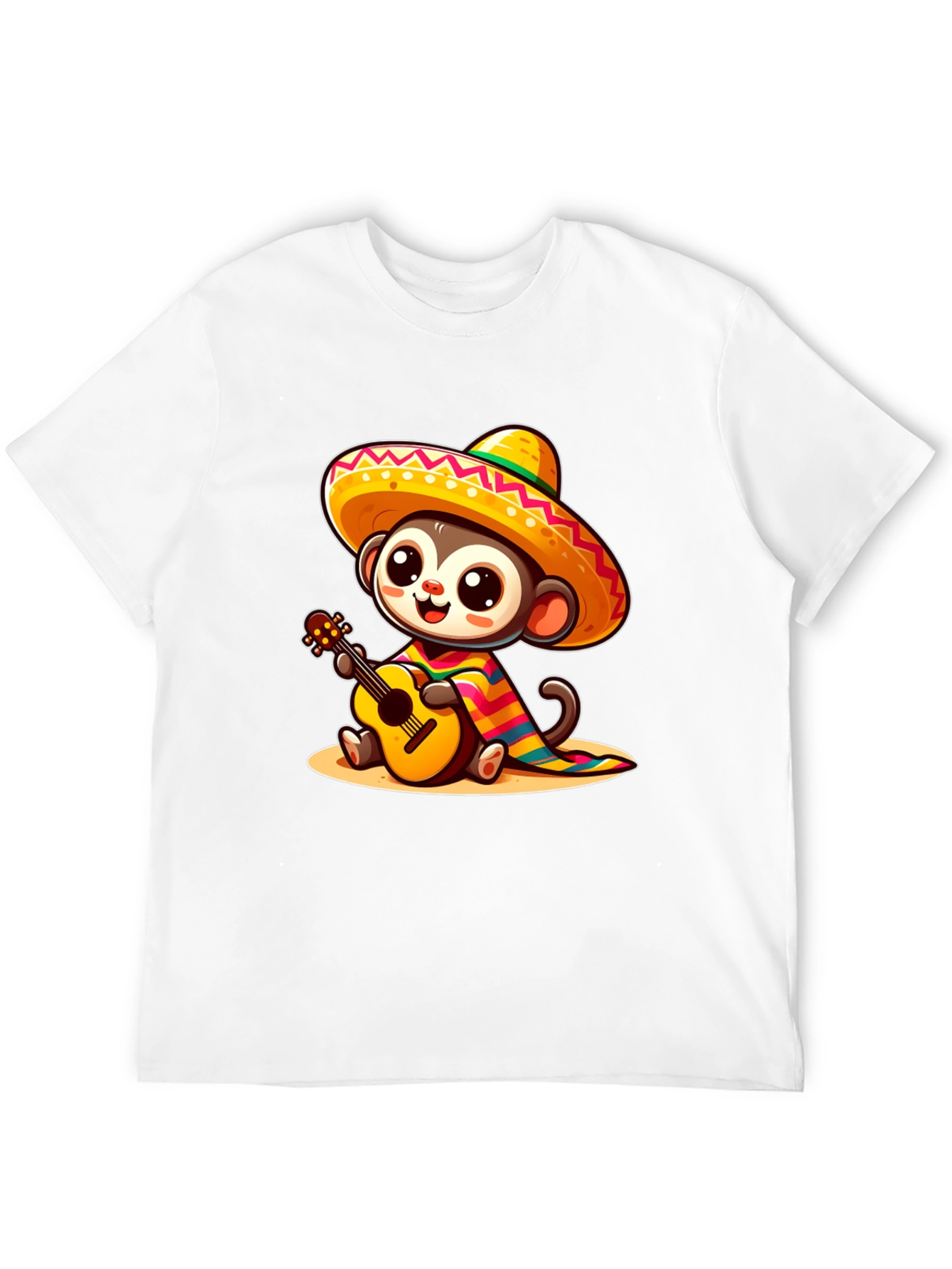 Monkey in Sombrero T-Shirt - Guitar Playing