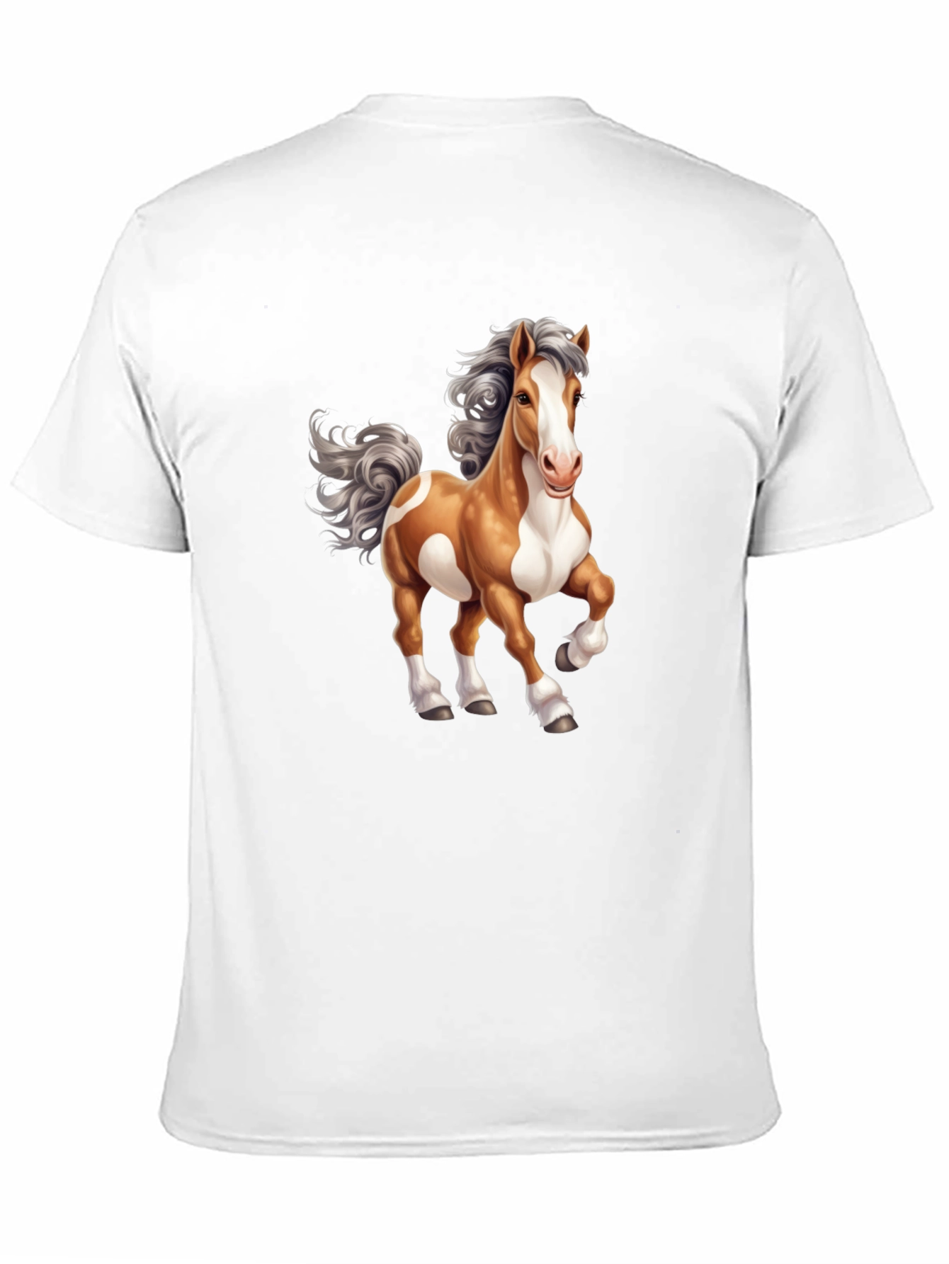 Horse Cartoon Graphic Tee - Mens Black T-Shirt