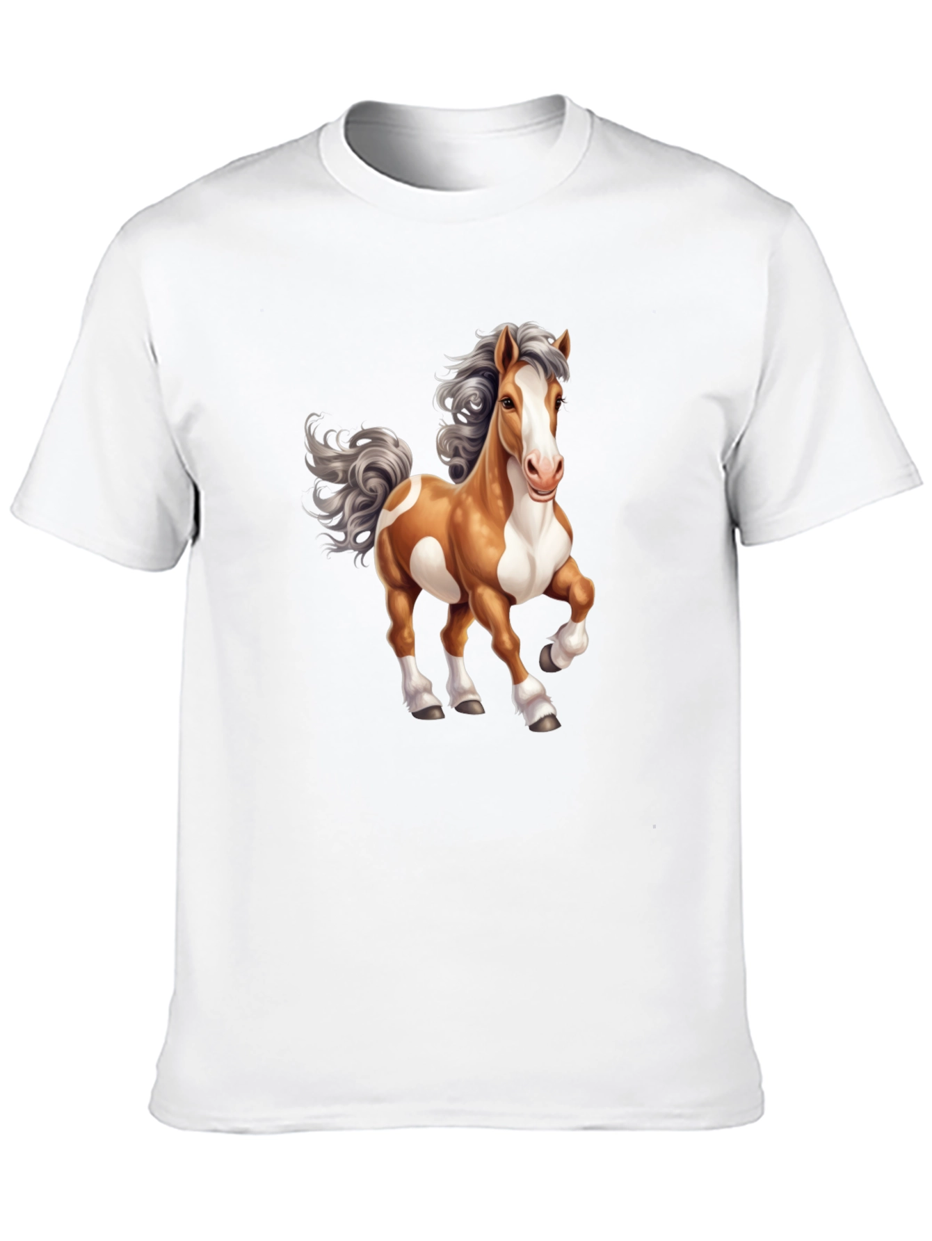 Horse Cartoon Graphic Tee - Mens Black T-Shirt