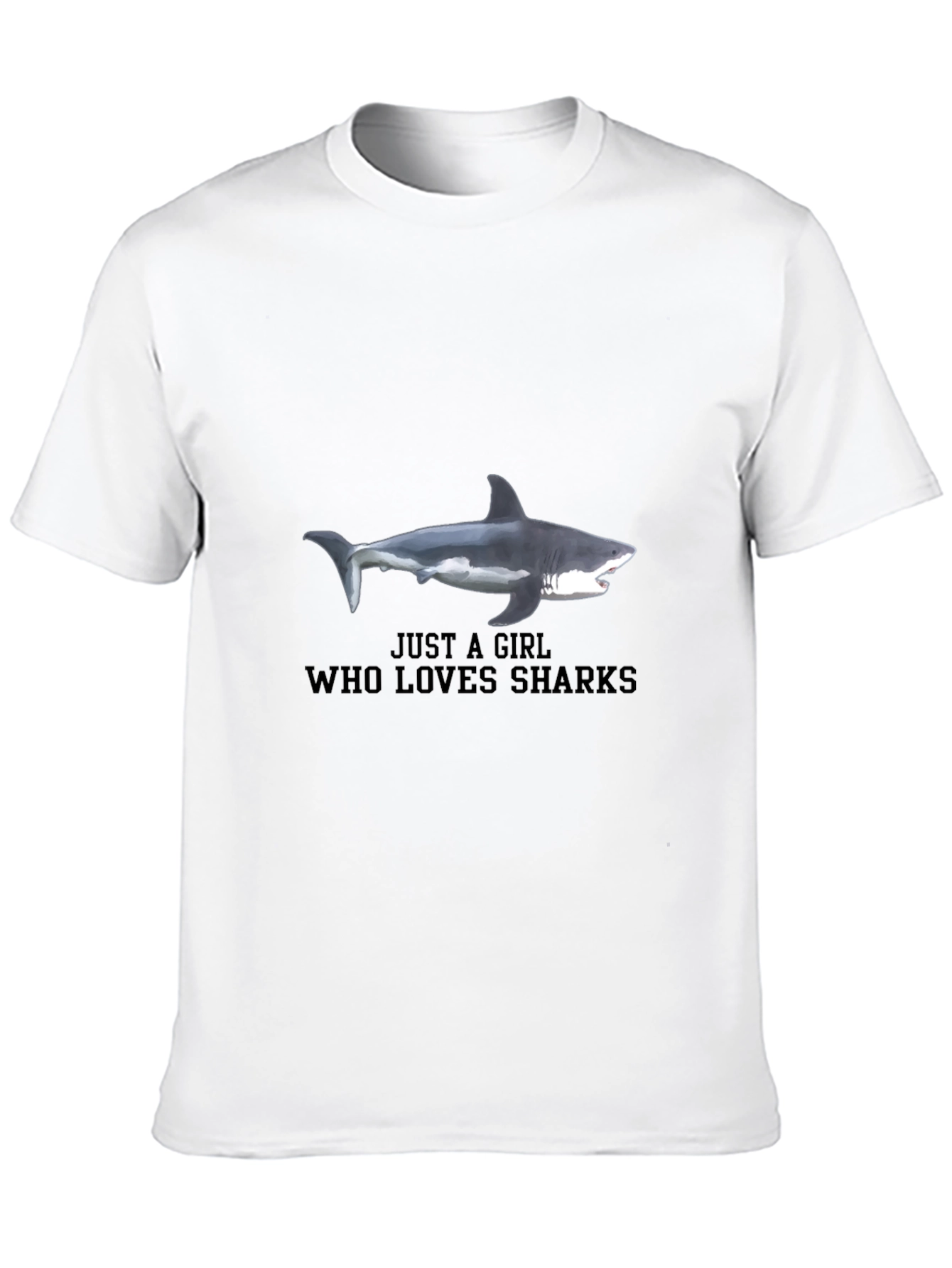 Just a Girl Who Loves Sharks Black T-Shirt