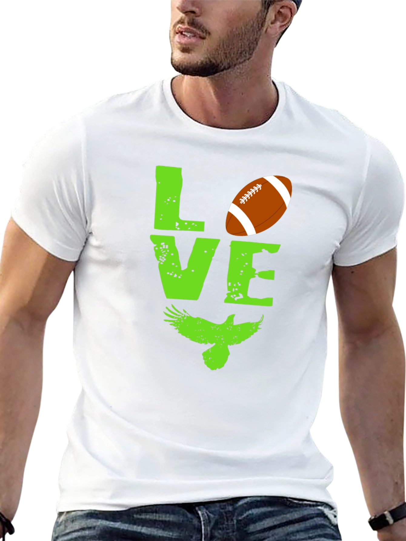 Love Football and Eagles Graphic T-Shirt