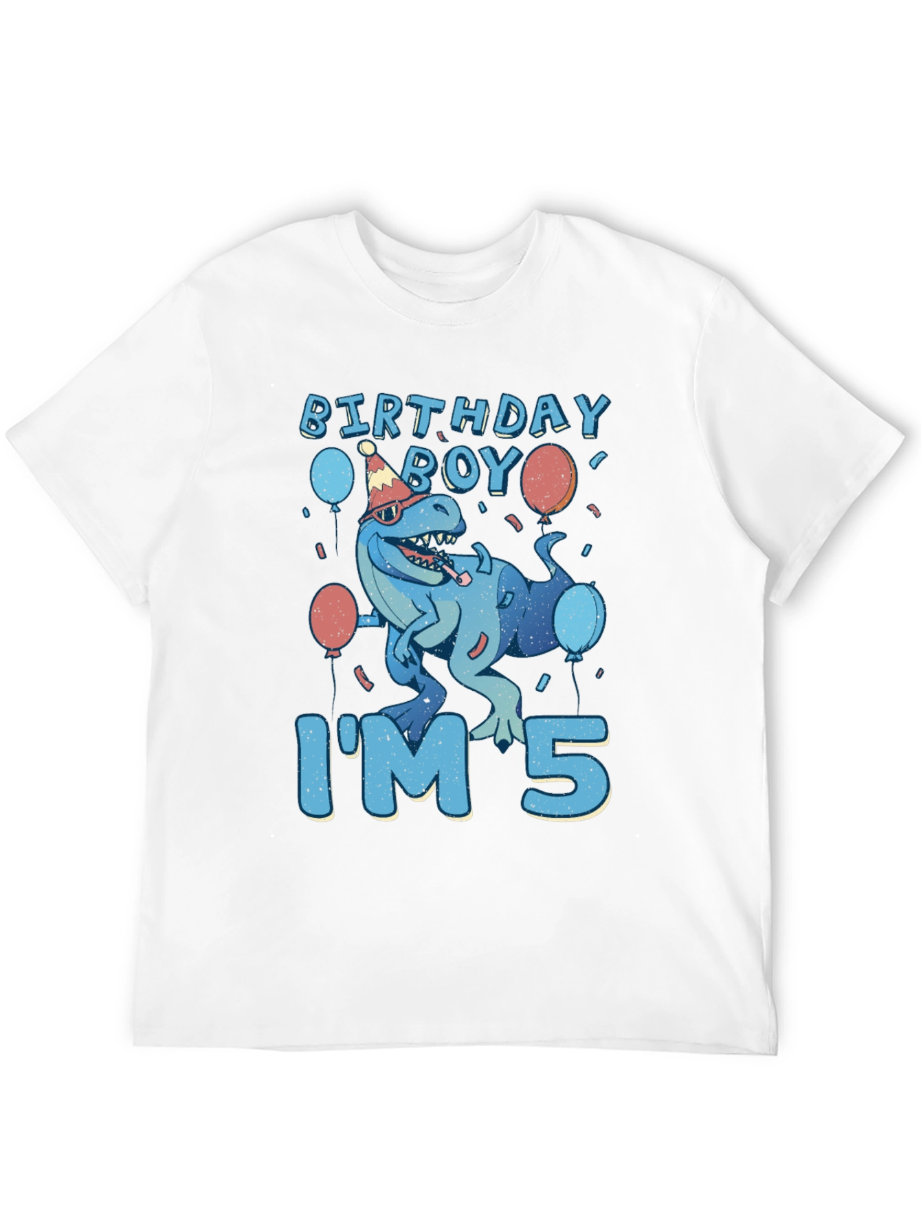 Birthday Boy Dinosaur T-Shirt - Im 5!