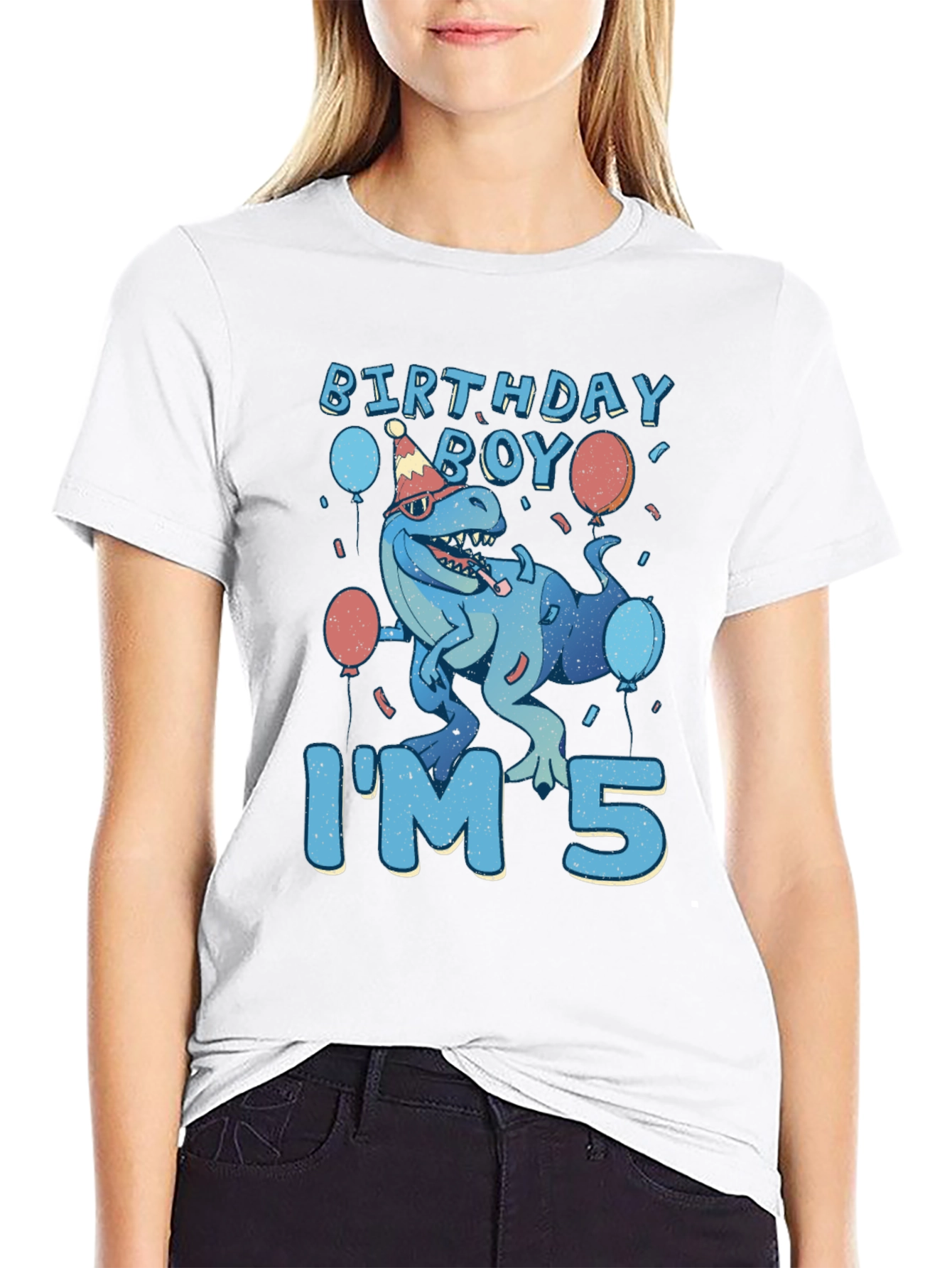 Birthday Boy Dinosaur T-Shirt - Im 5!