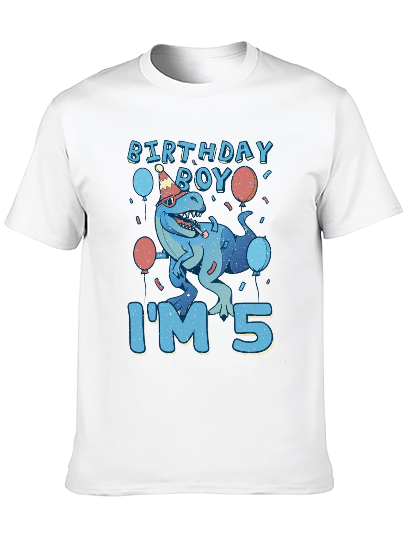 Birthday Boy Dinosaur T-Shirt - Im 5!