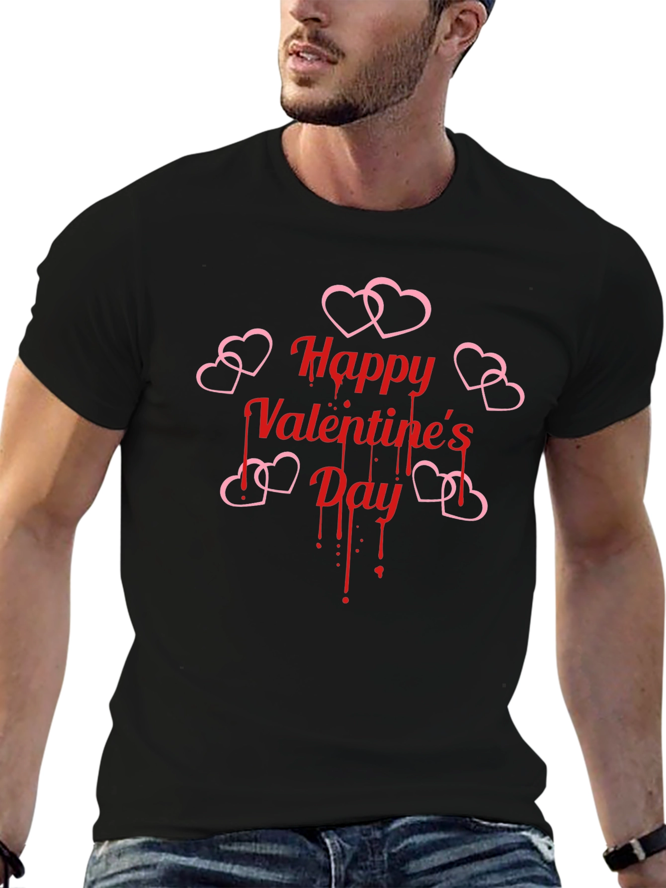 Happy Valentines Day Bleeding Heart Graphic T-Shirt