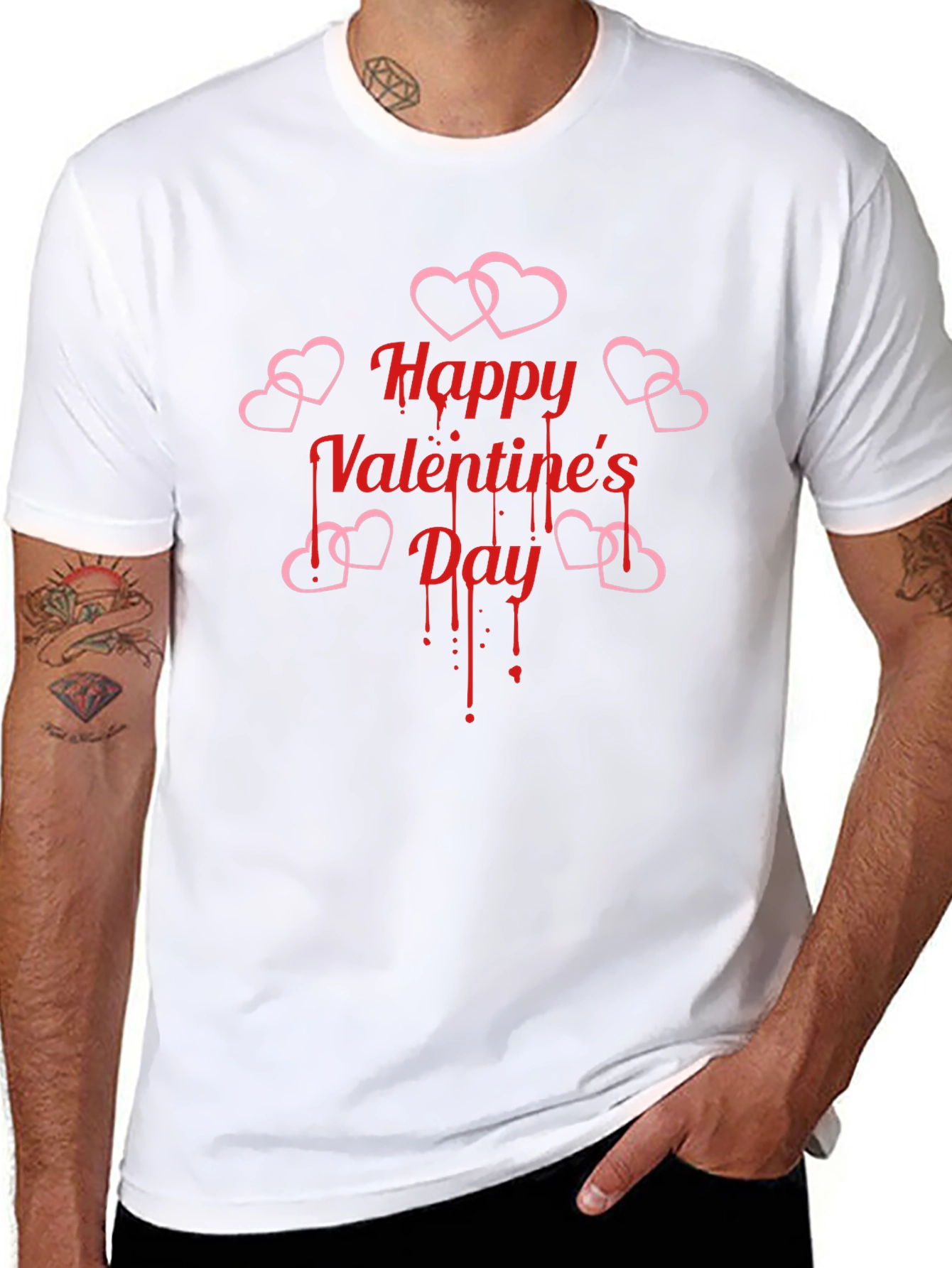 Happy Valentines Day Bleeding Heart Graphic T-Shirt