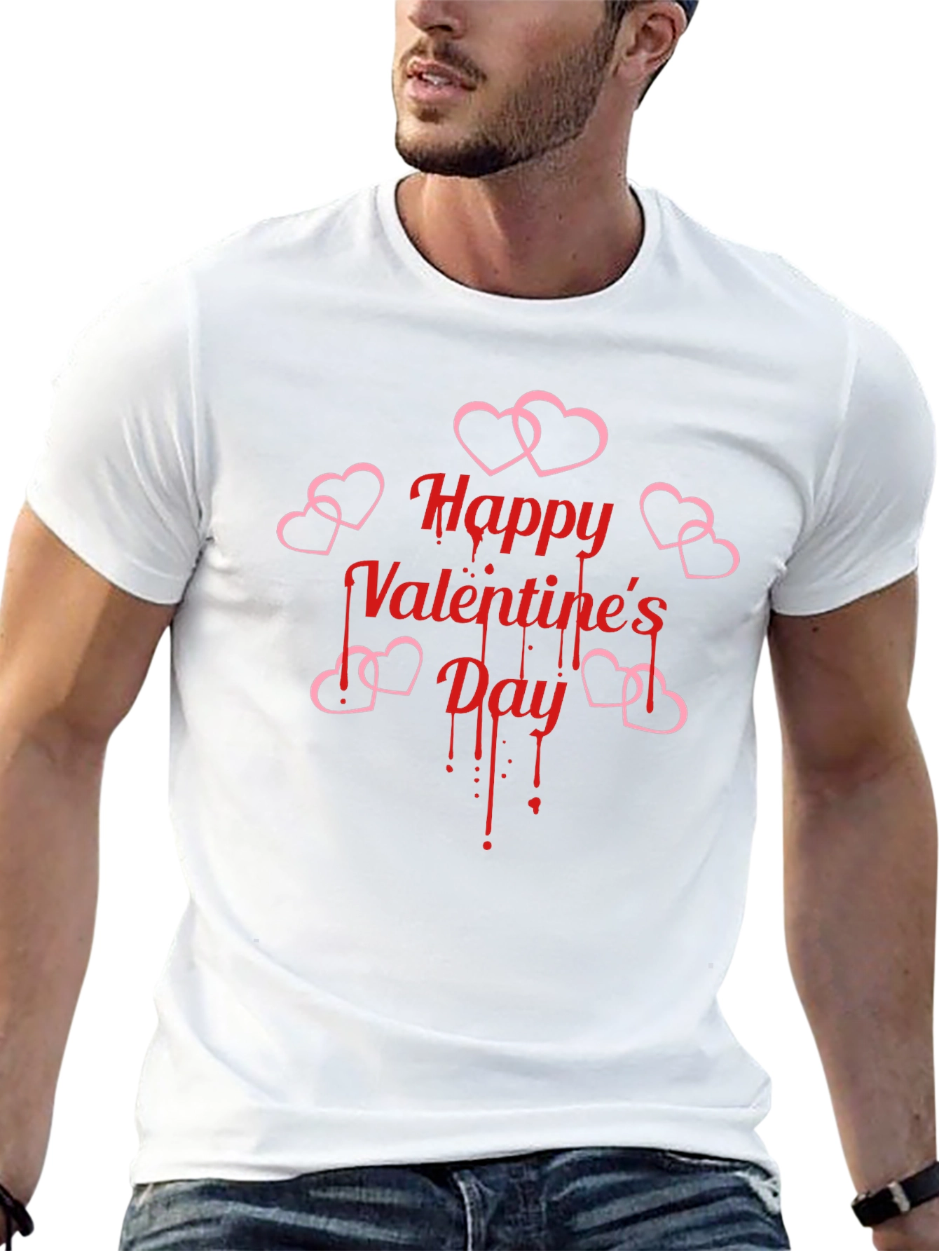 Happy Valentines Day Bleeding Heart Graphic T-Shirt