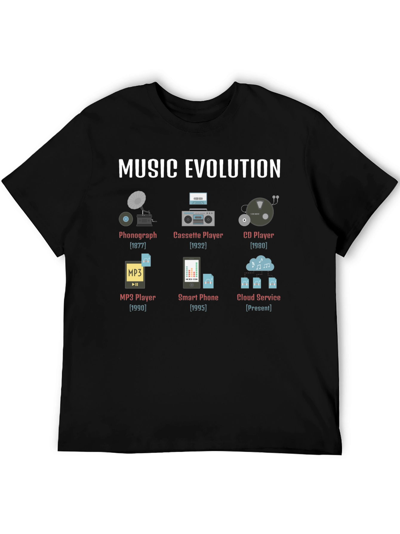 Music Evolution Graphic T-Shirt