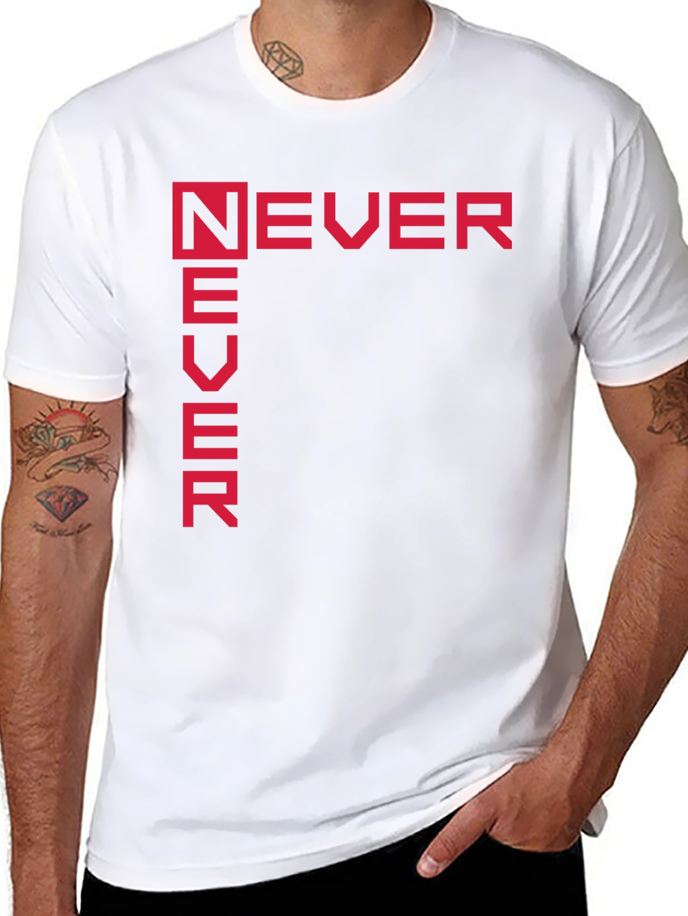 Never Never Black Graphic Tee Shirt