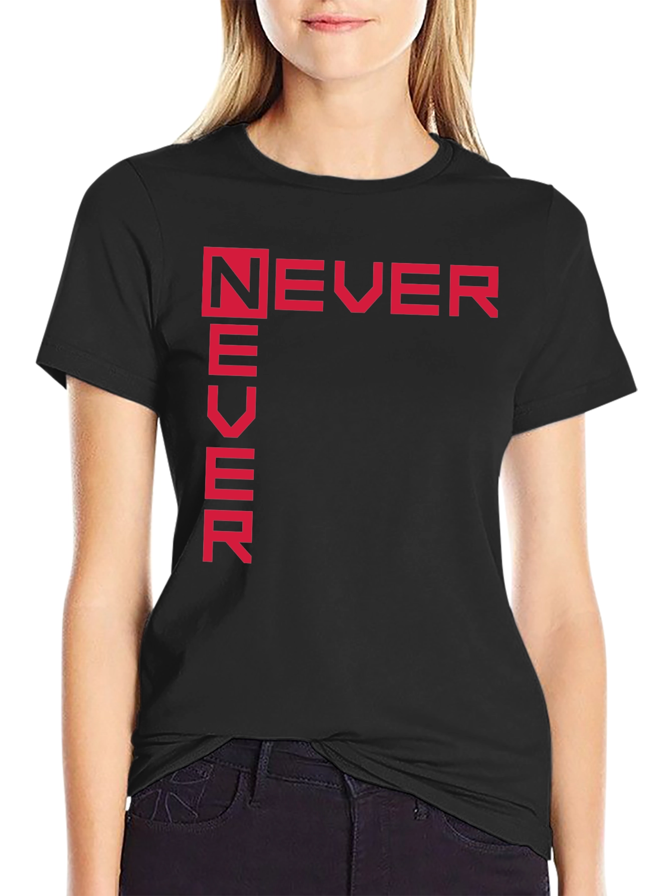 Never Never Black Graphic Tee Shirt