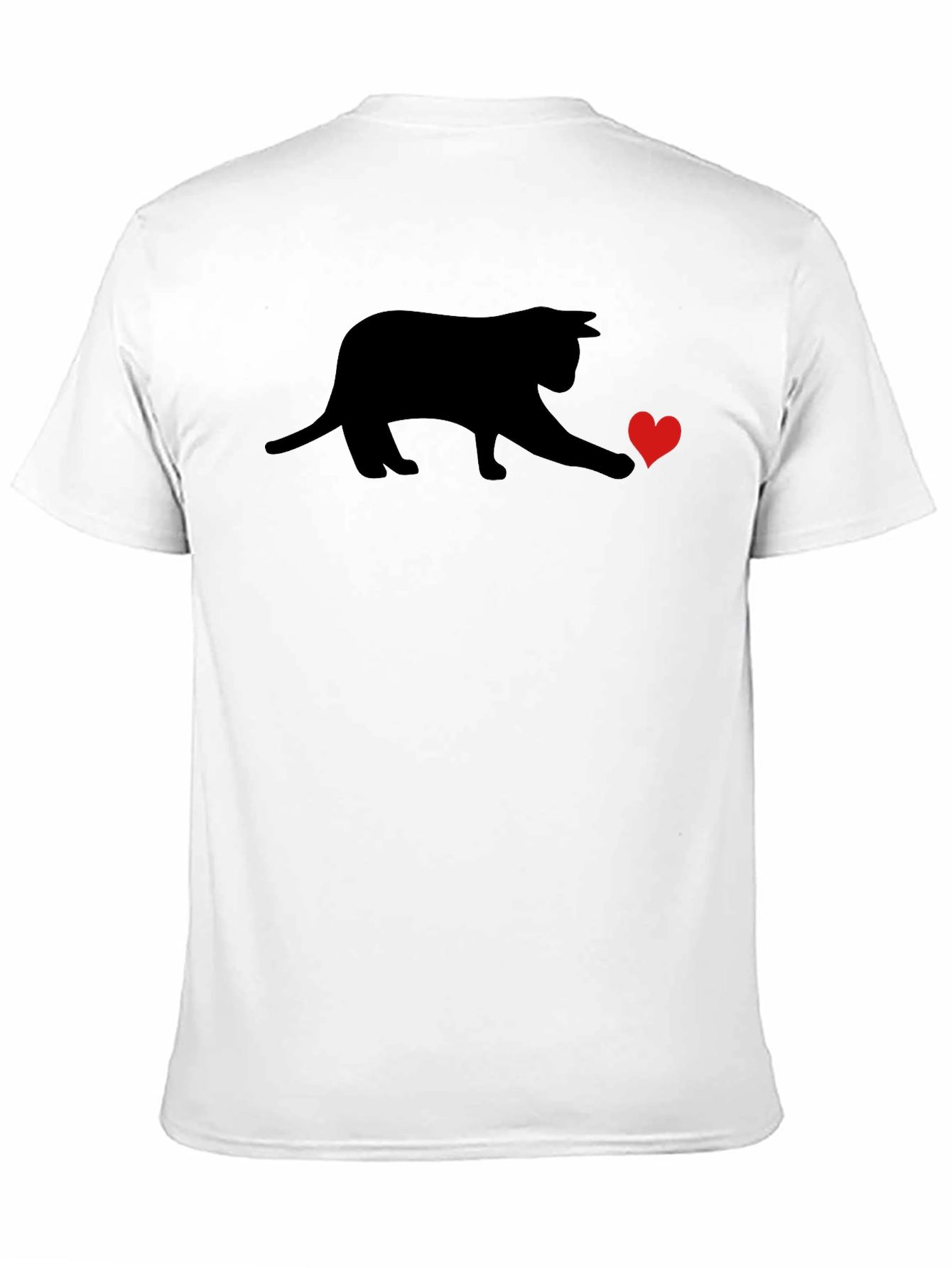Black Cat Heart T-Shirt - Playful Graphic Tee