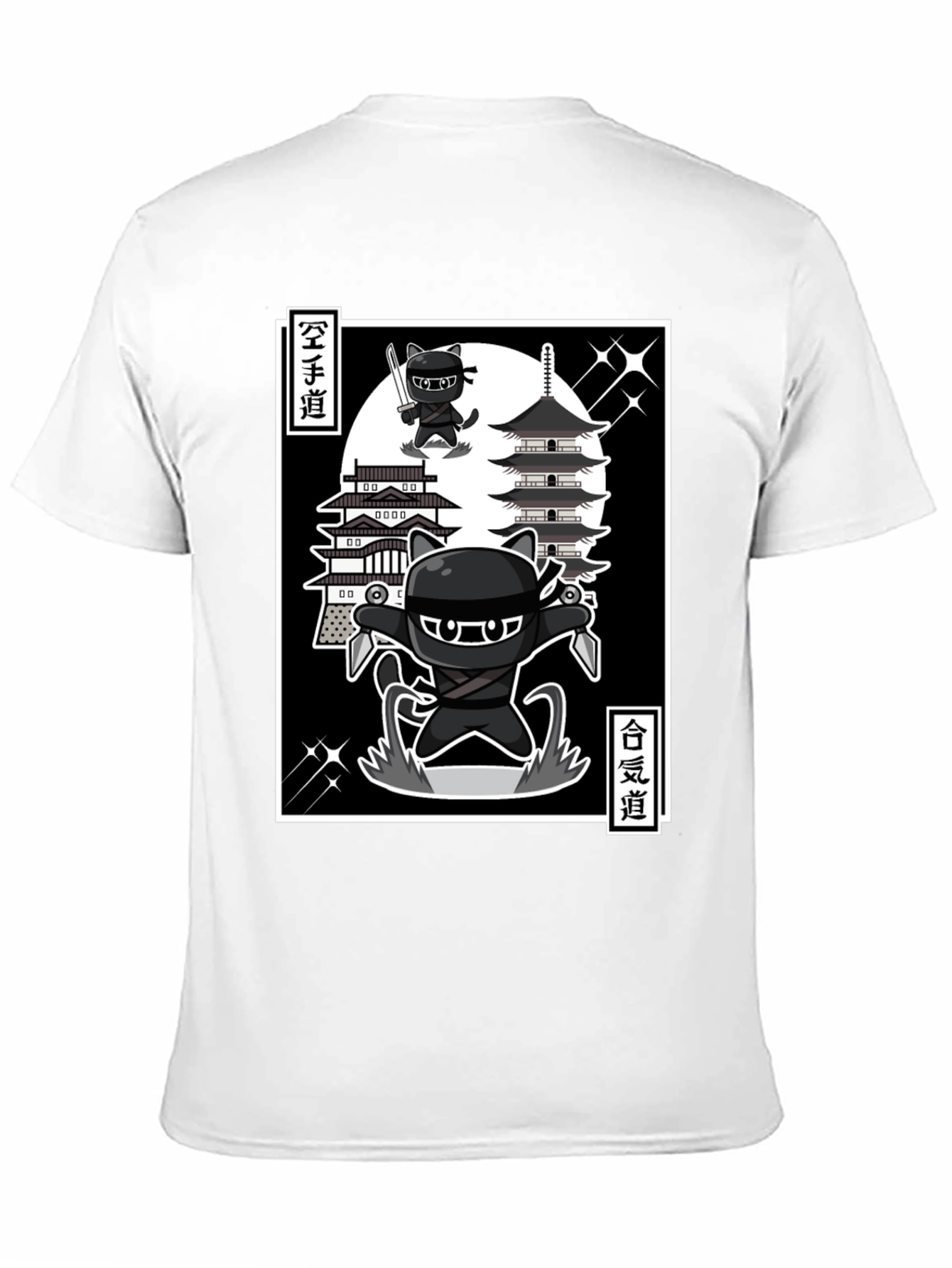 Ninja Cat T-Shirt - Martial Arts Cartoon Style