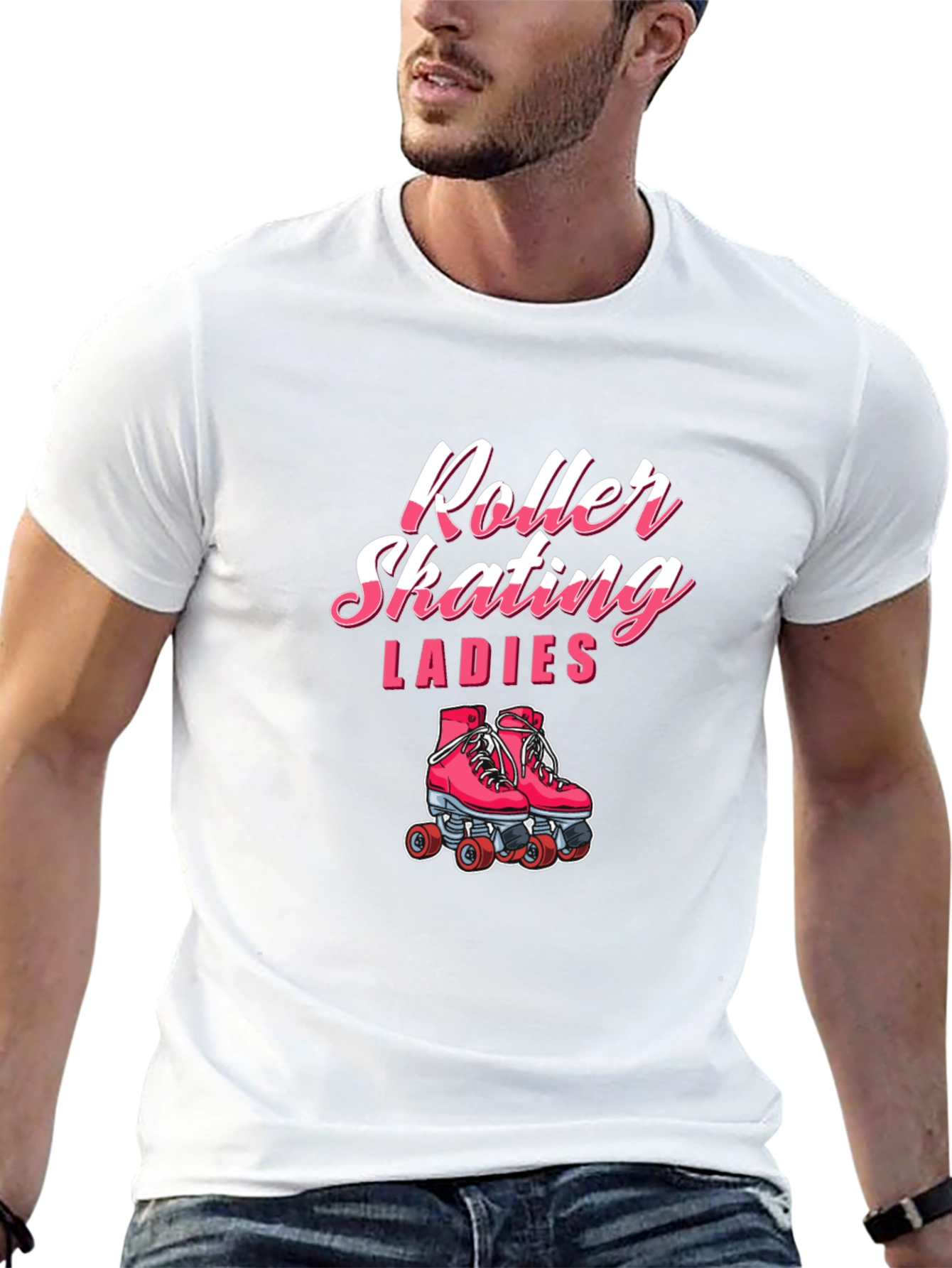 Roller Skating Ladies Black T-Shirt