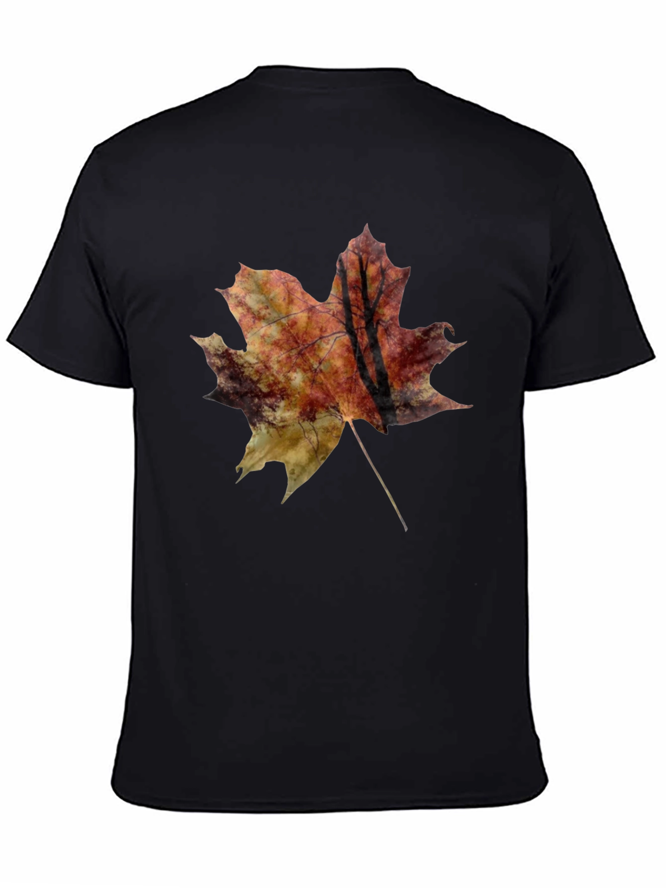 Autumn Leaf Graphic Tee - Unisex Black T-Shirt