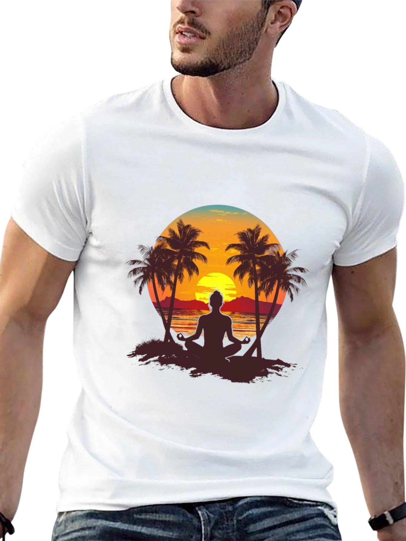 Sunset Beach Yoga Graphic Tee