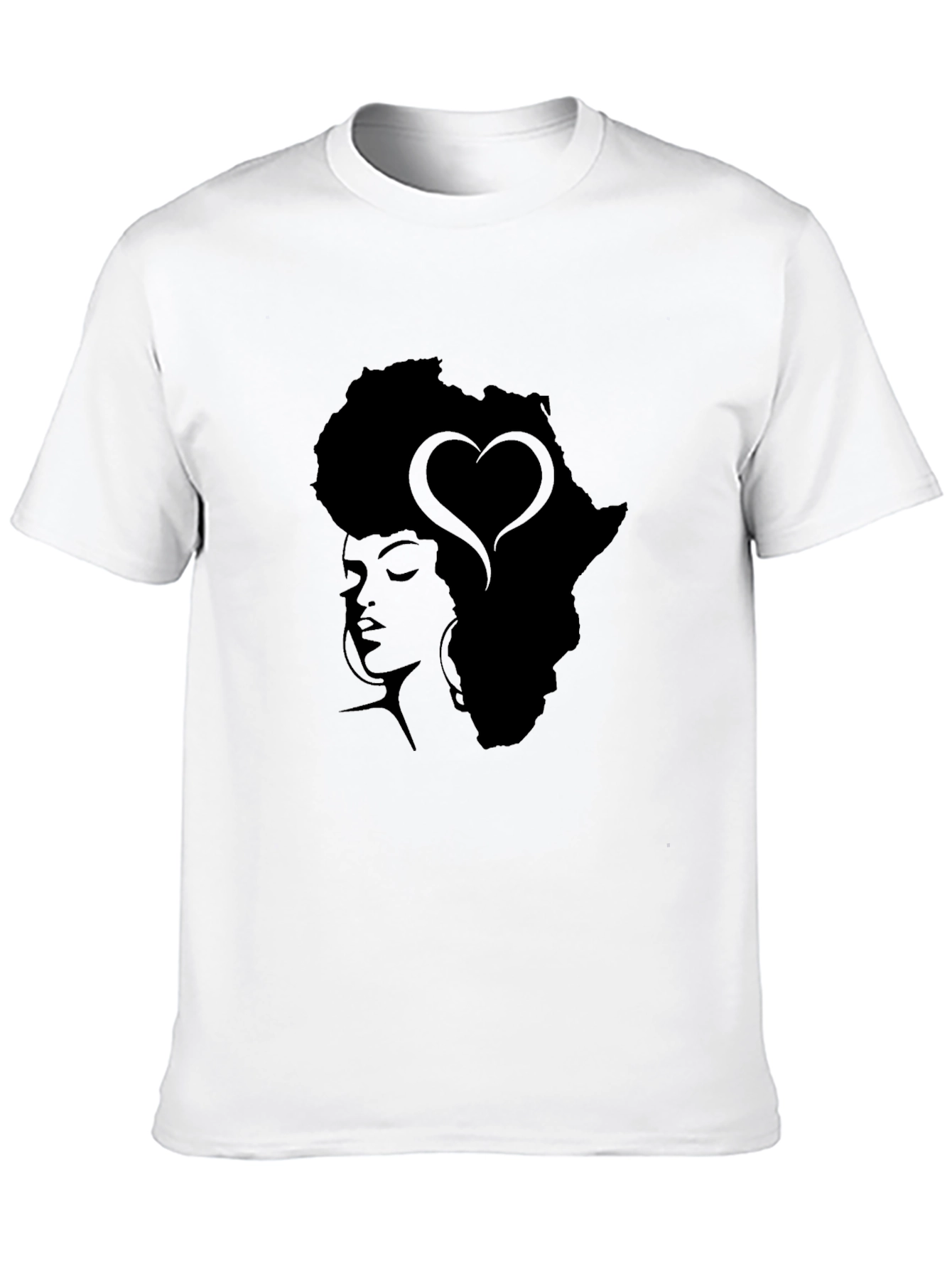 Africa Woman Heart Afro Black T-Shirt