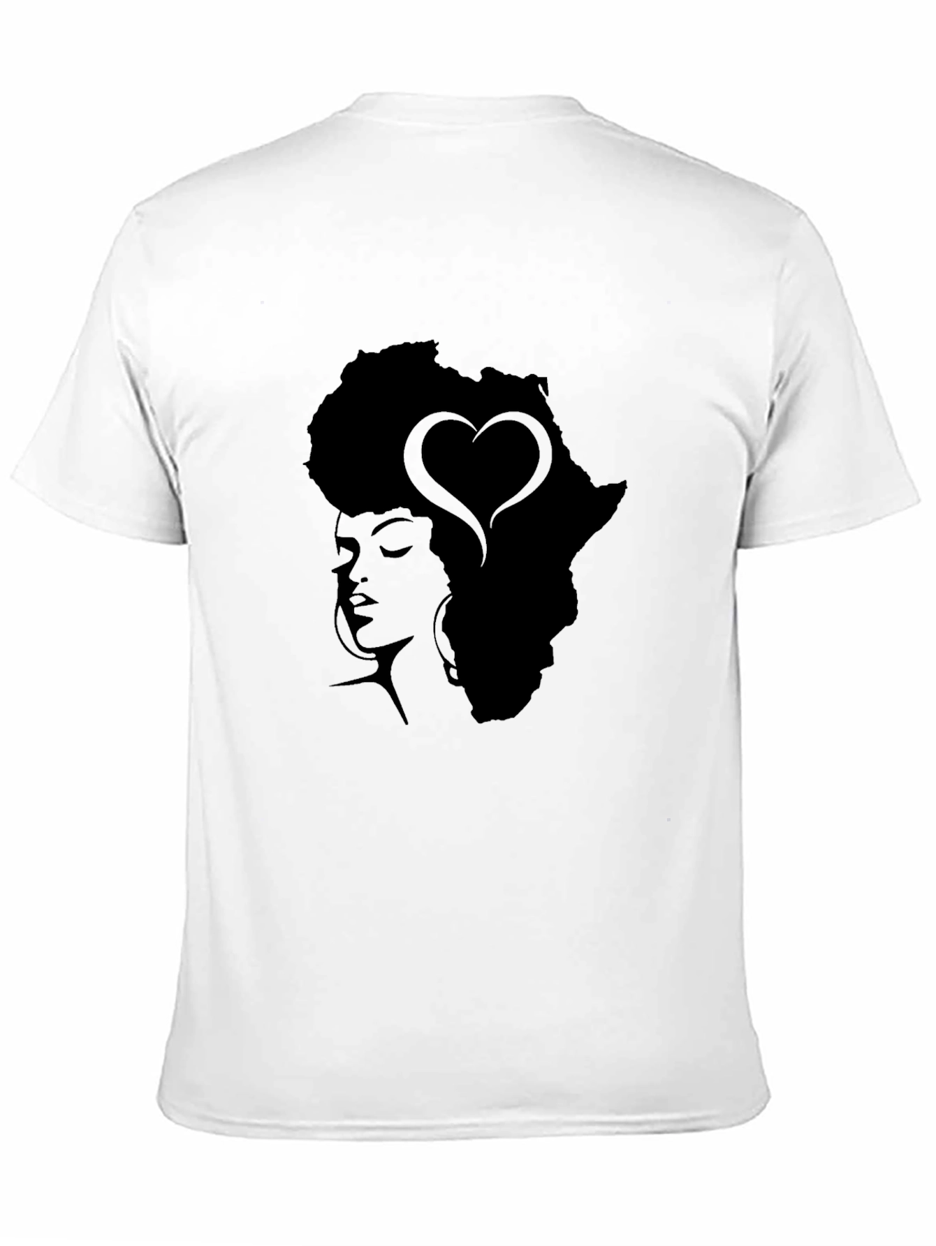 Africa Woman Heart Afro Black T-Shirt