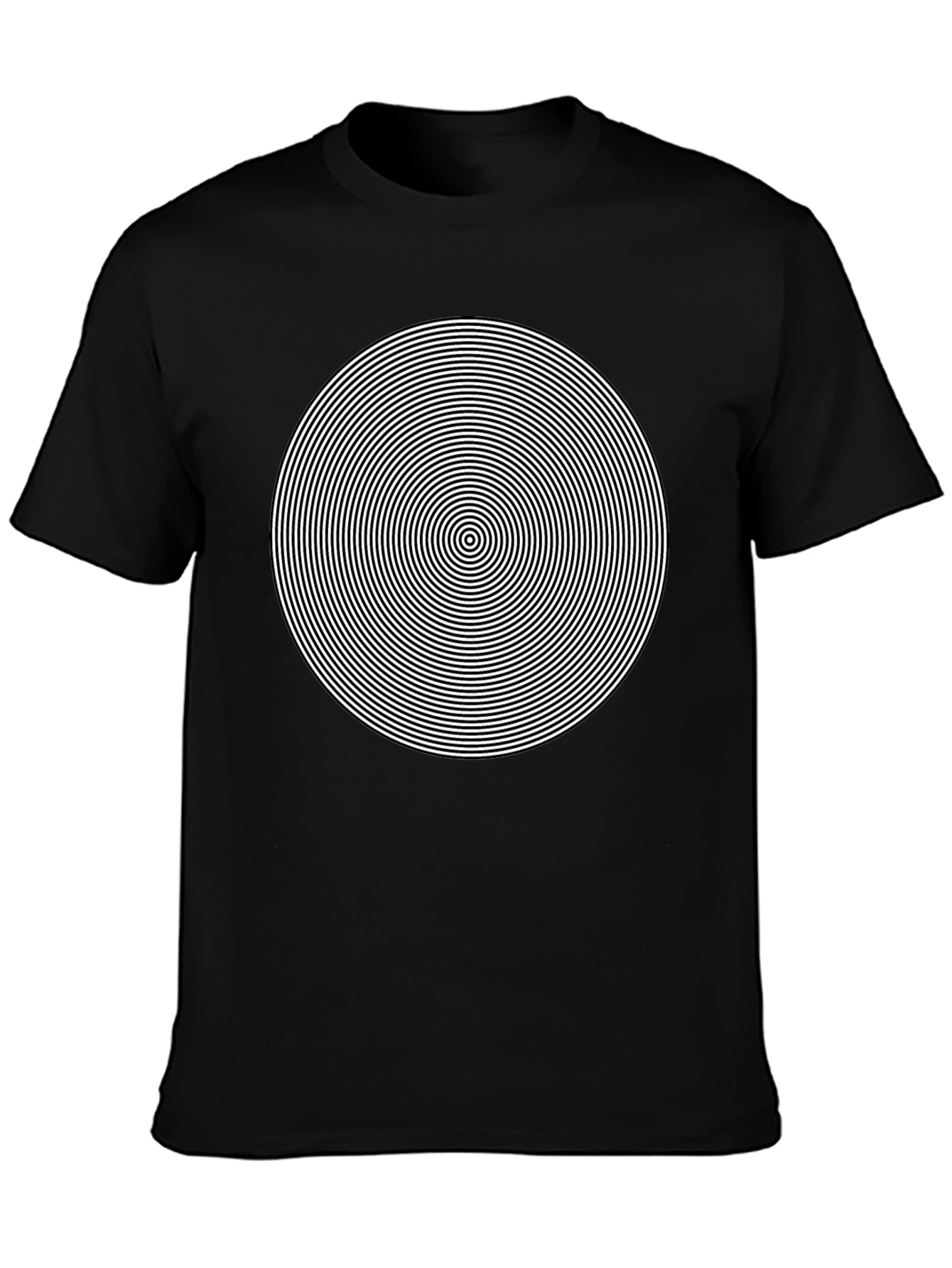 Hypnotic Circle Graphic Tee - Black