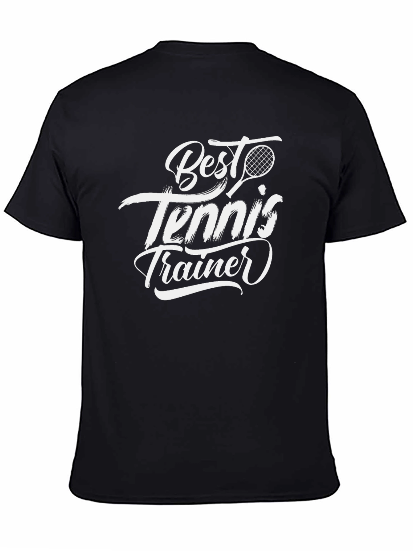 Best Tennis Trainer Black T-Shirt