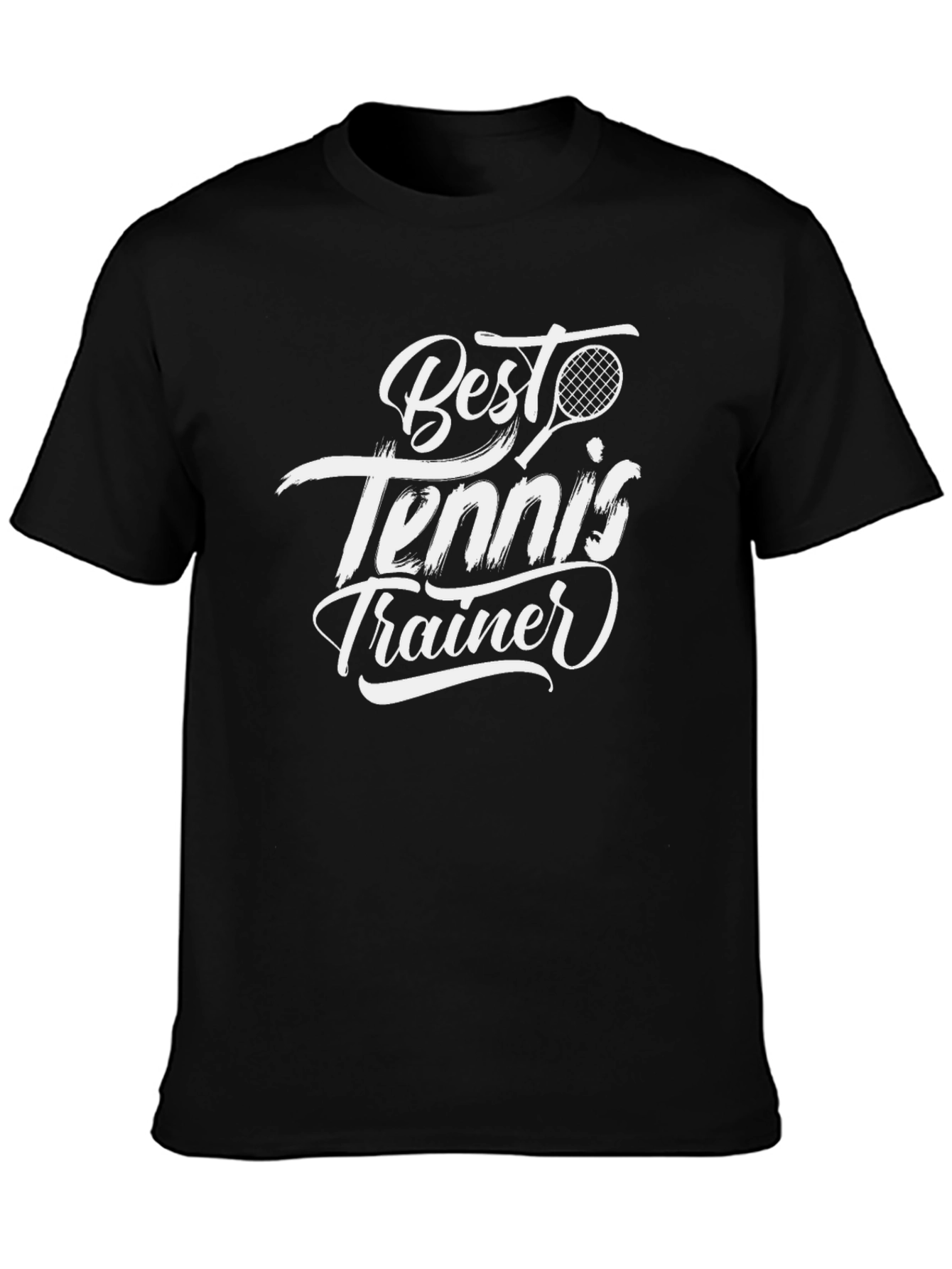 Best Tennis Trainer Black T-Shirt