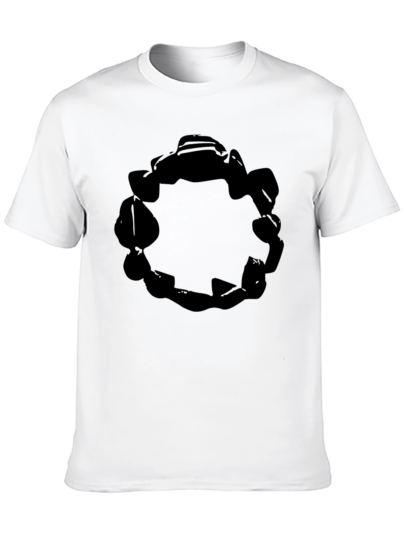 Abstract Circle Graphic Tee - Solid Black