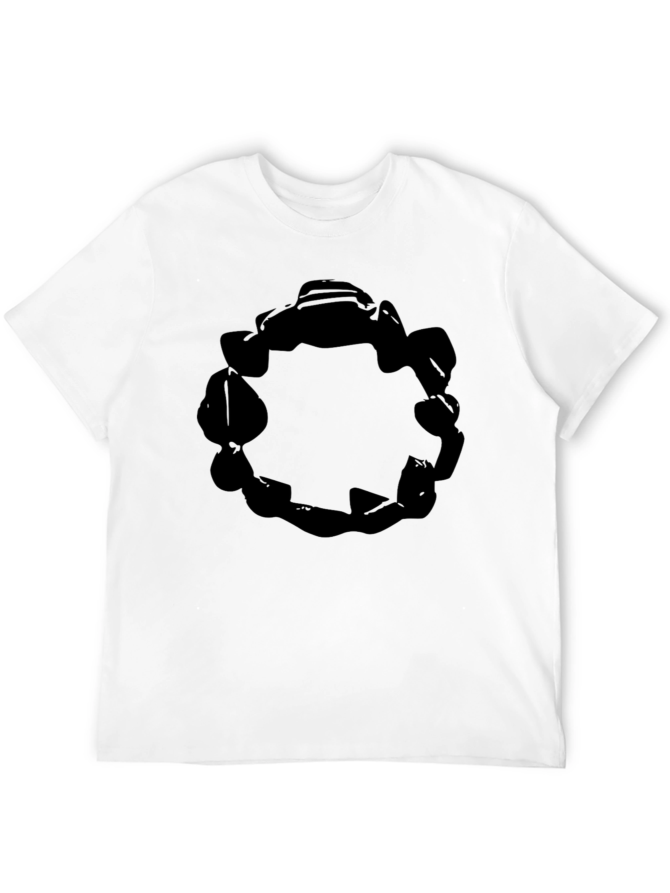 Abstract Circle Graphic Tee - Solid Black