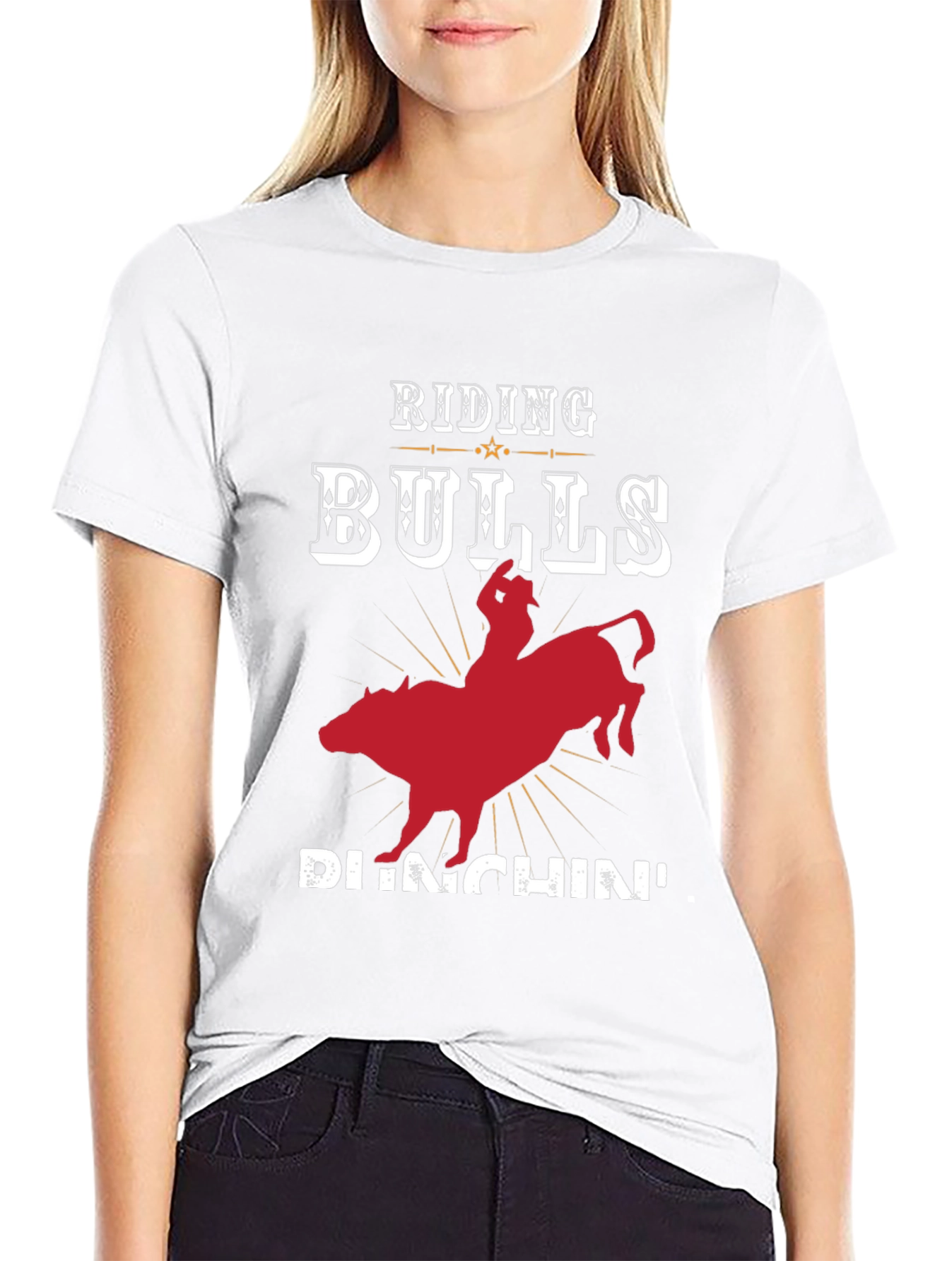 Riding Bulls Punchin Graphic T-Shirt
