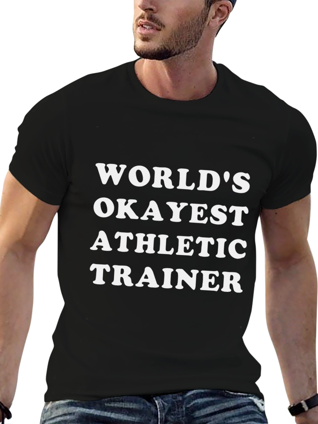 Worlds Okayest Athletic Trainer Black T-Shirt