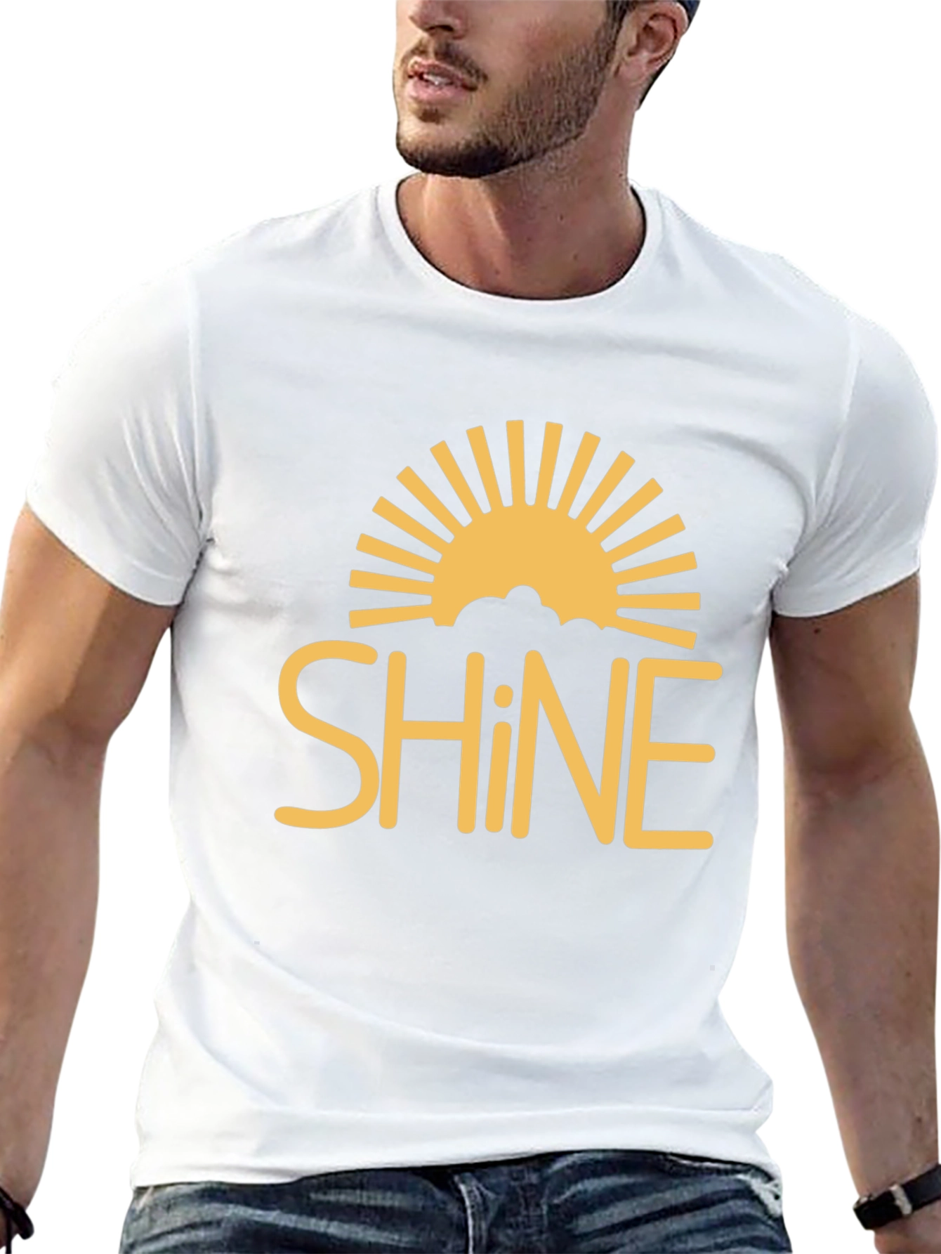 Sunshine Shine Graphic Tee - Black Cotton T-Shirt