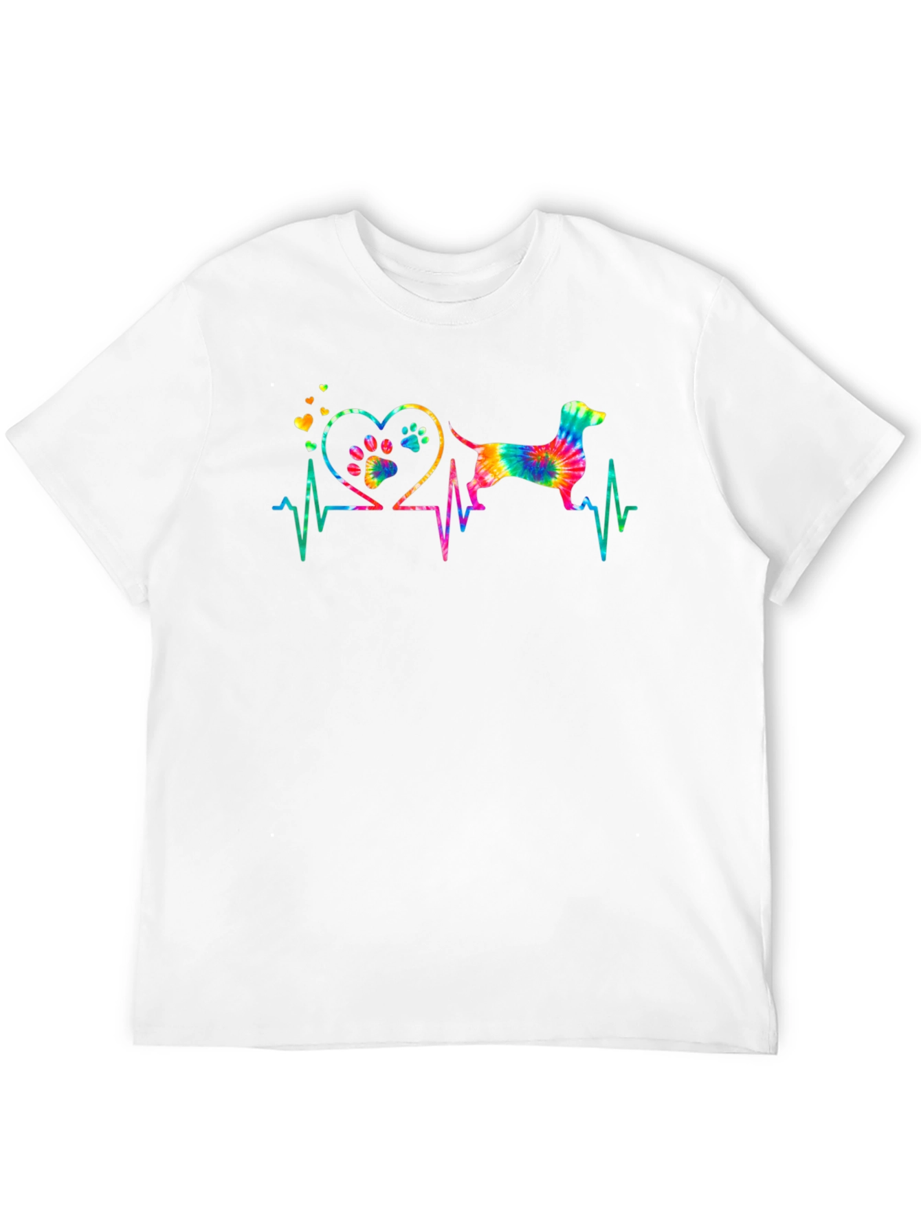 Dachshund Heartbeat Tie-Dye T-Shirt