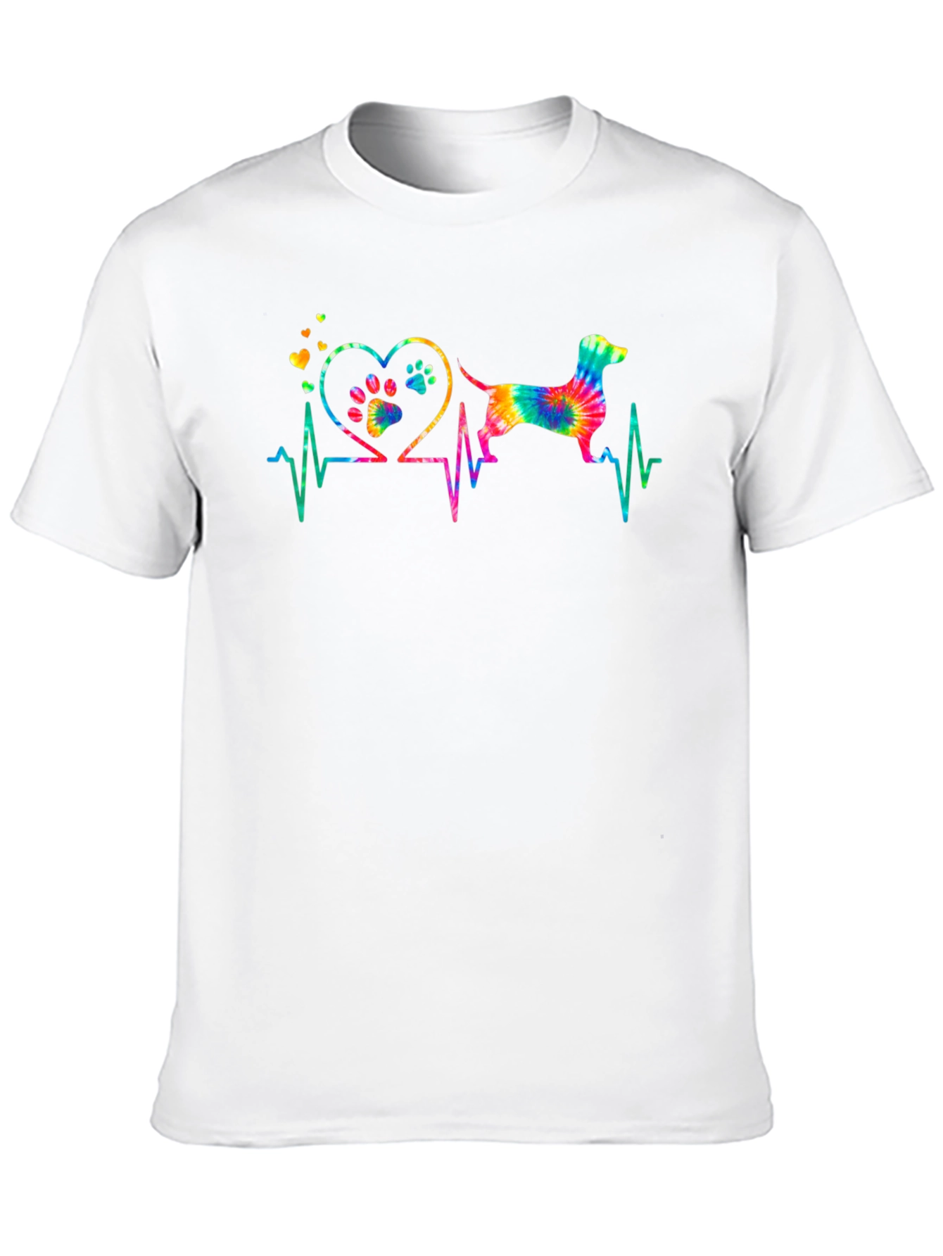 Dachshund Heartbeat Tie-Dye T-Shirt