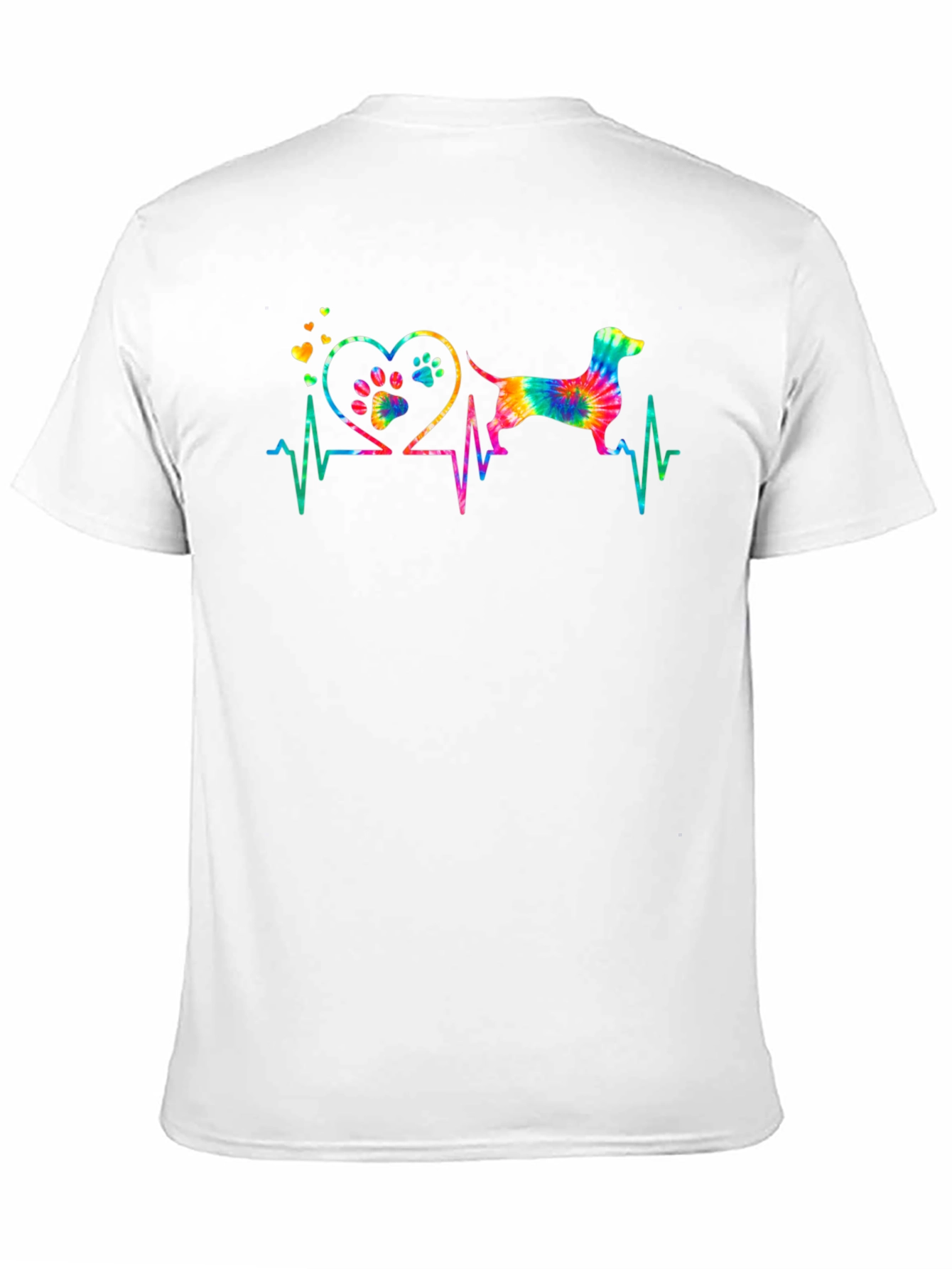 Dachshund Heartbeat Tie-Dye T-Shirt
