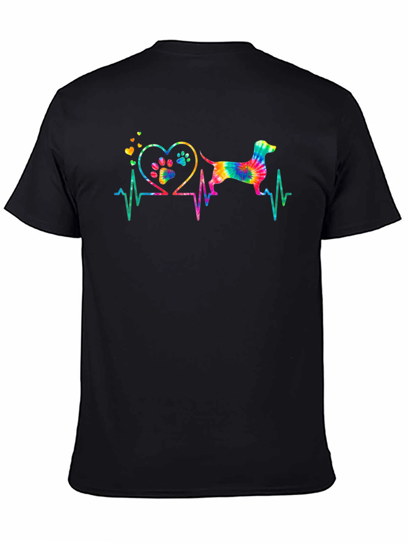Dachshund Heartbeat Tie-Dye T-Shirt