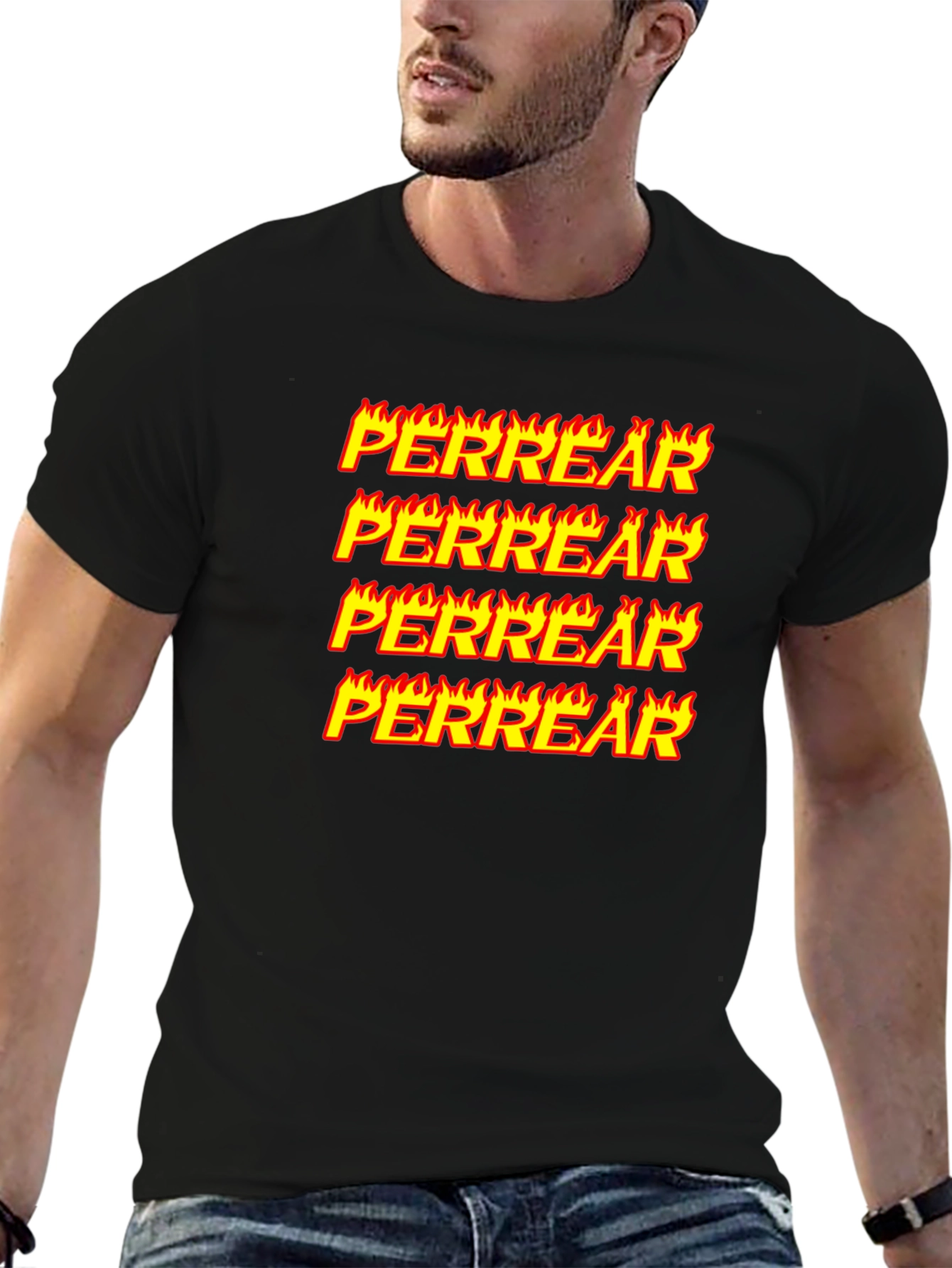 Perrear Flame Graphic T-Shirt - Unique Design
