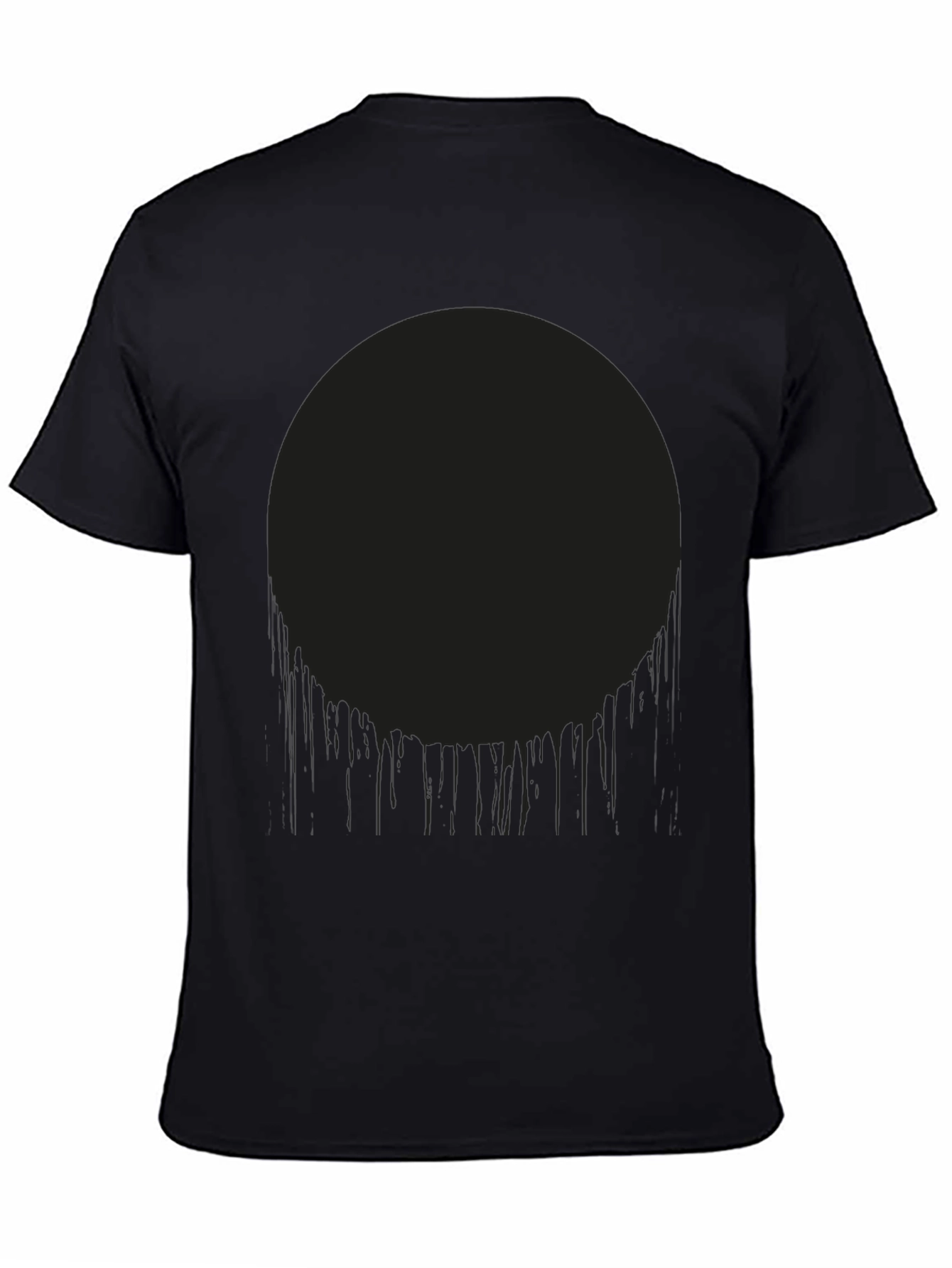 Mens Black Graphic Tee - Dripping Circle Design