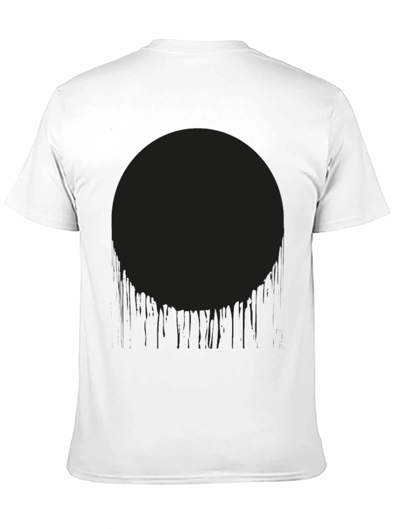 Mens Black Graphic Tee - Dripping Circle Design