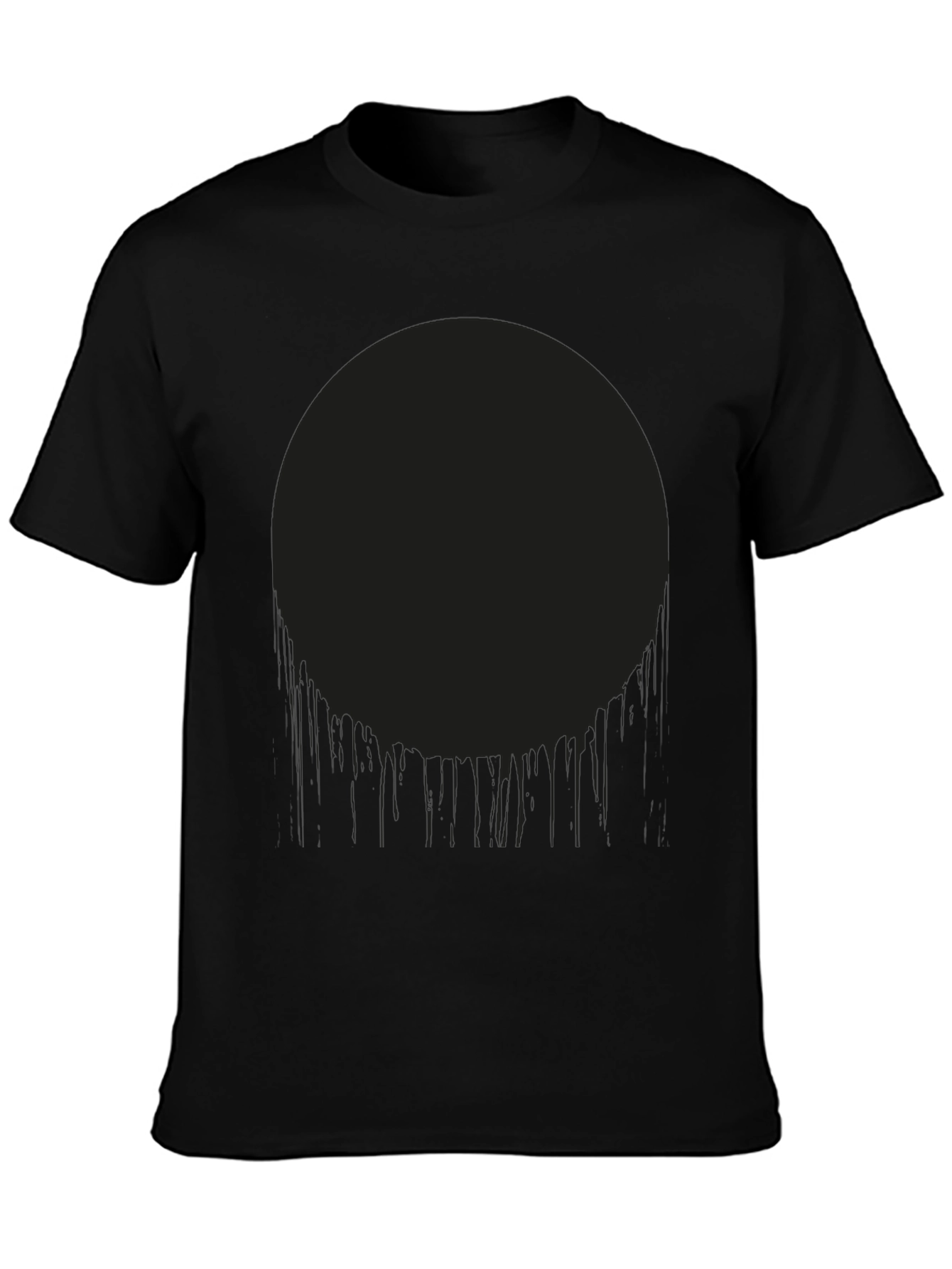Mens Black Graphic Tee - Dripping Circle Design