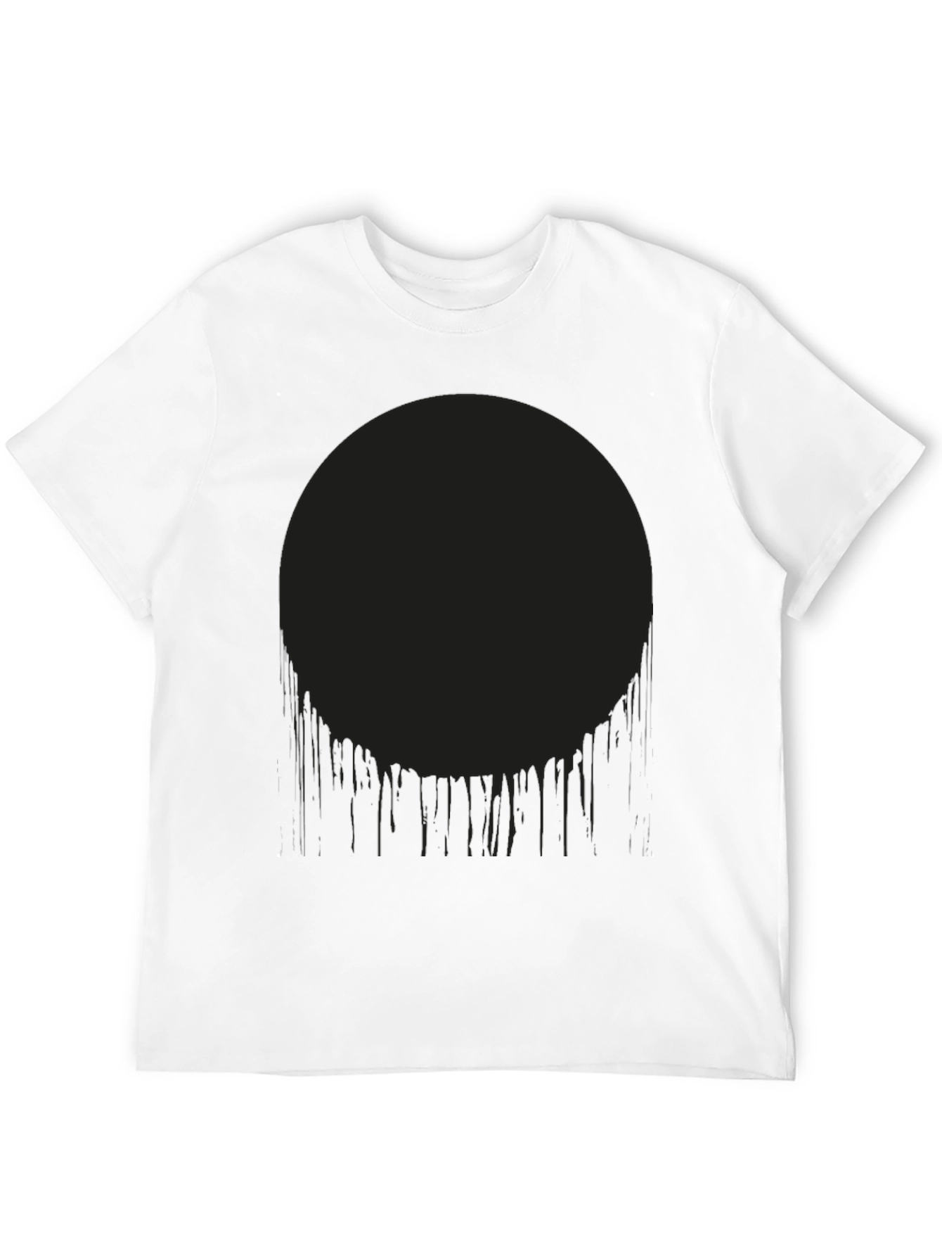 Mens Black Graphic Tee - Dripping Circle Design